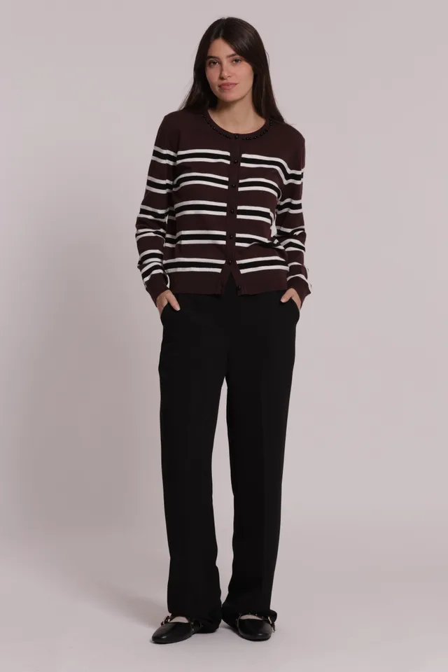 Mimi Mua Palazzo con Elastico Dietro Pantaloni Nero vita elasticizzata