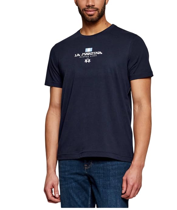 La Martina MCR304 JS388 t-shirt uomo cotone bianco