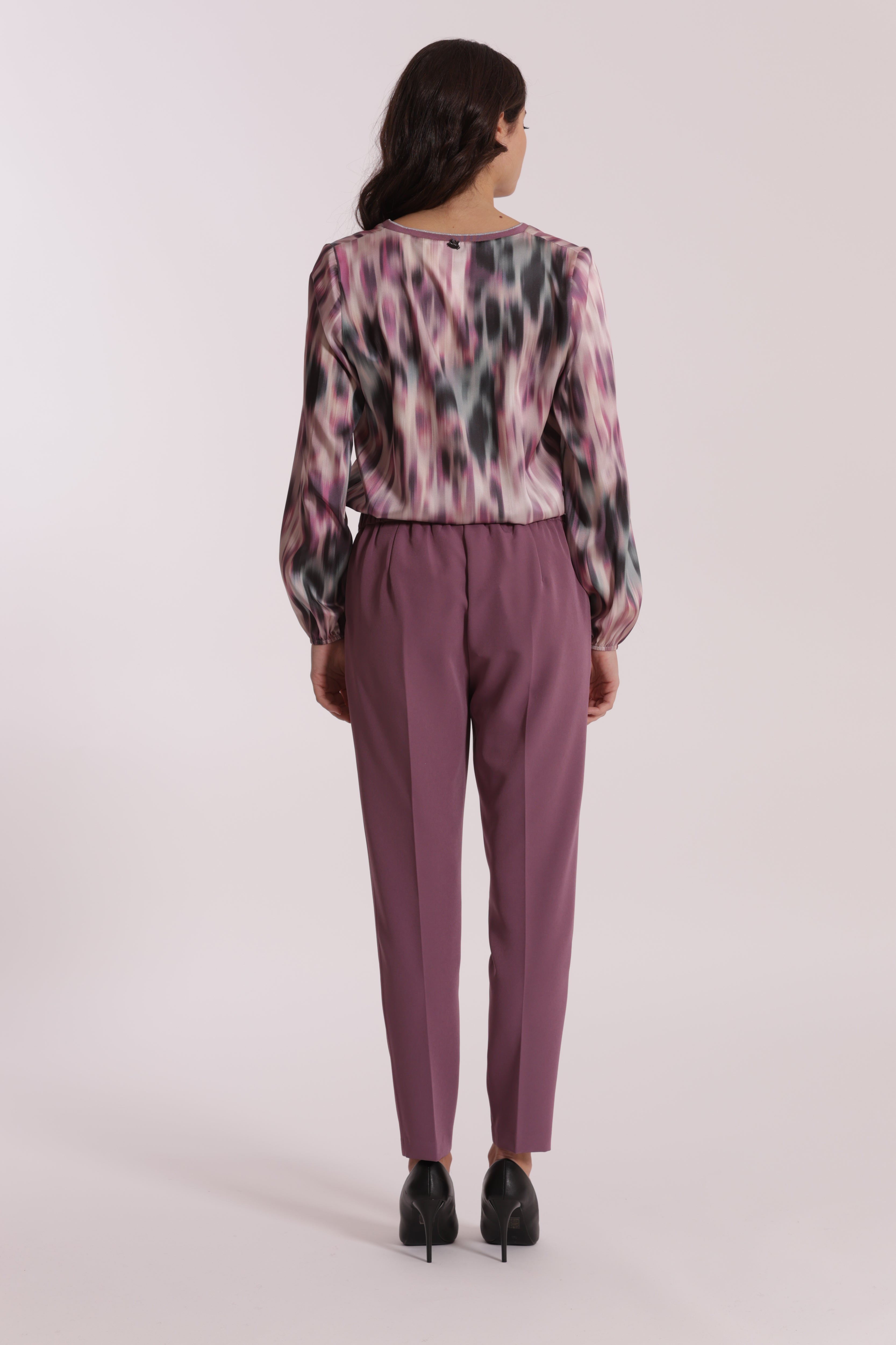 Mimi Mua Pantalone Sigaretta Elastico Nero Tecnico