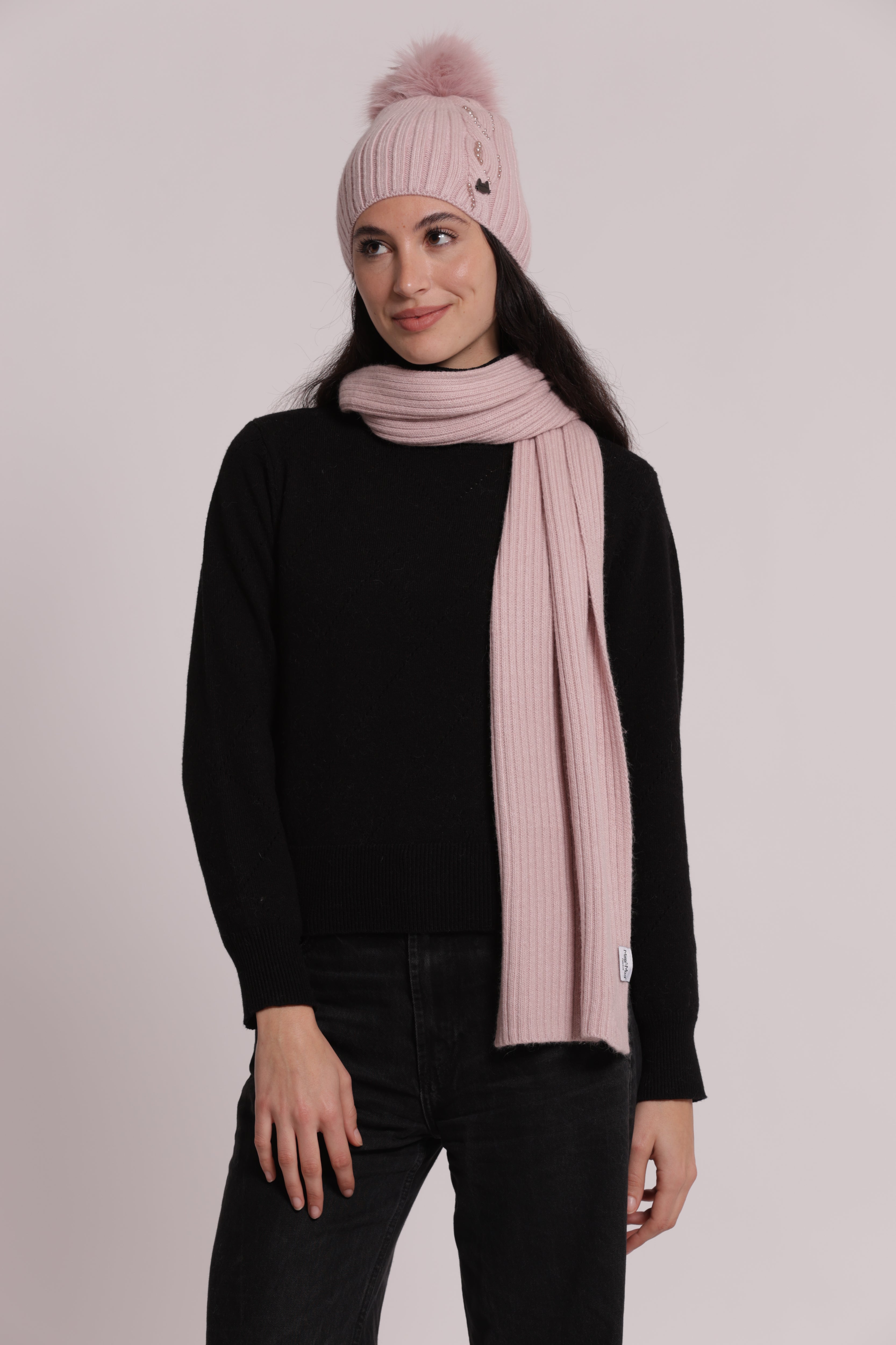 Mimi Mua sciarpa con perline bianco calda