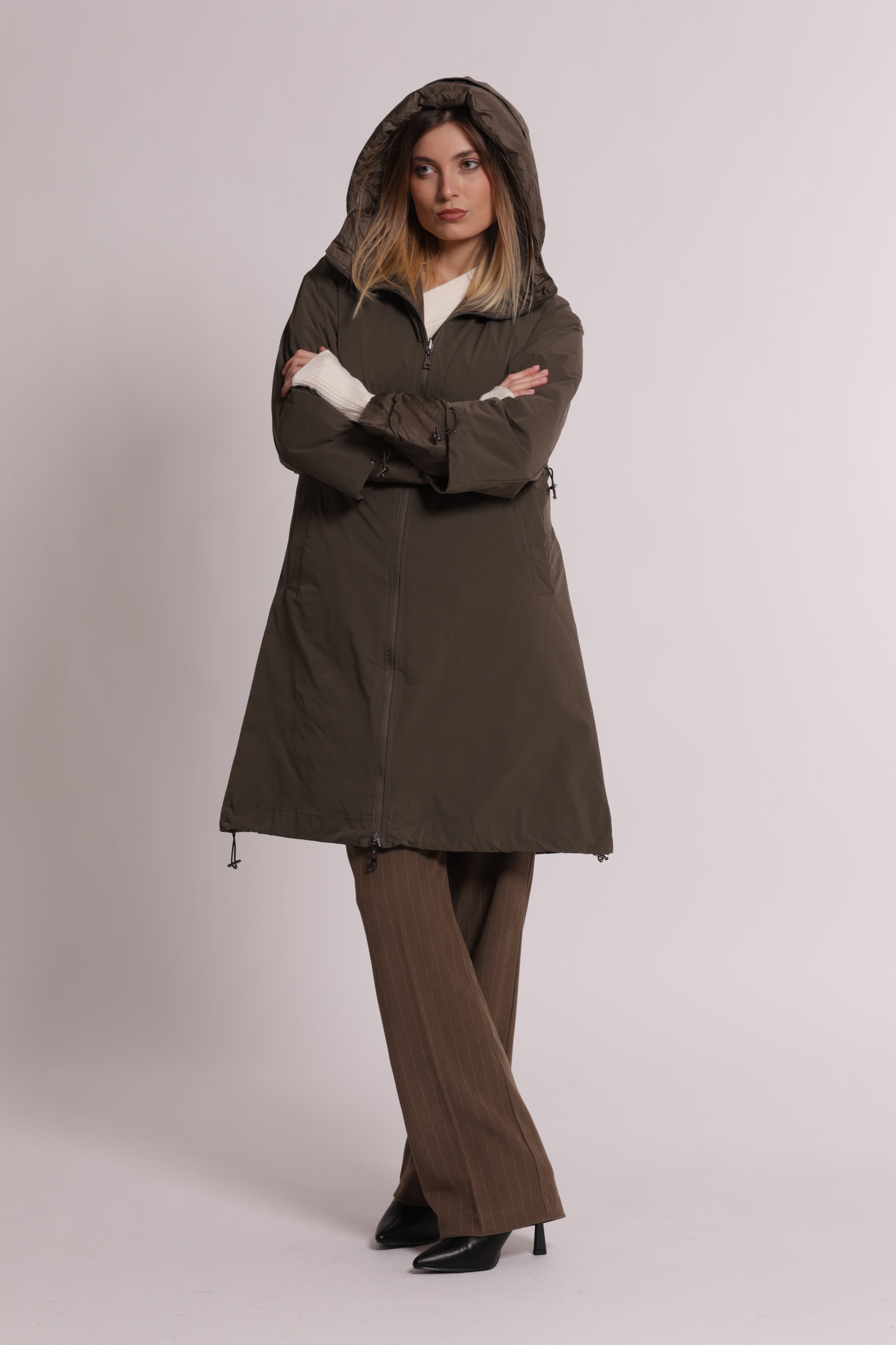 Mimi Mua Piumino Lungo Reversibile Coulisse Nero