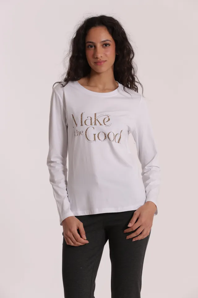 Mimi Mua Make The Good t-shirt bianca cotone