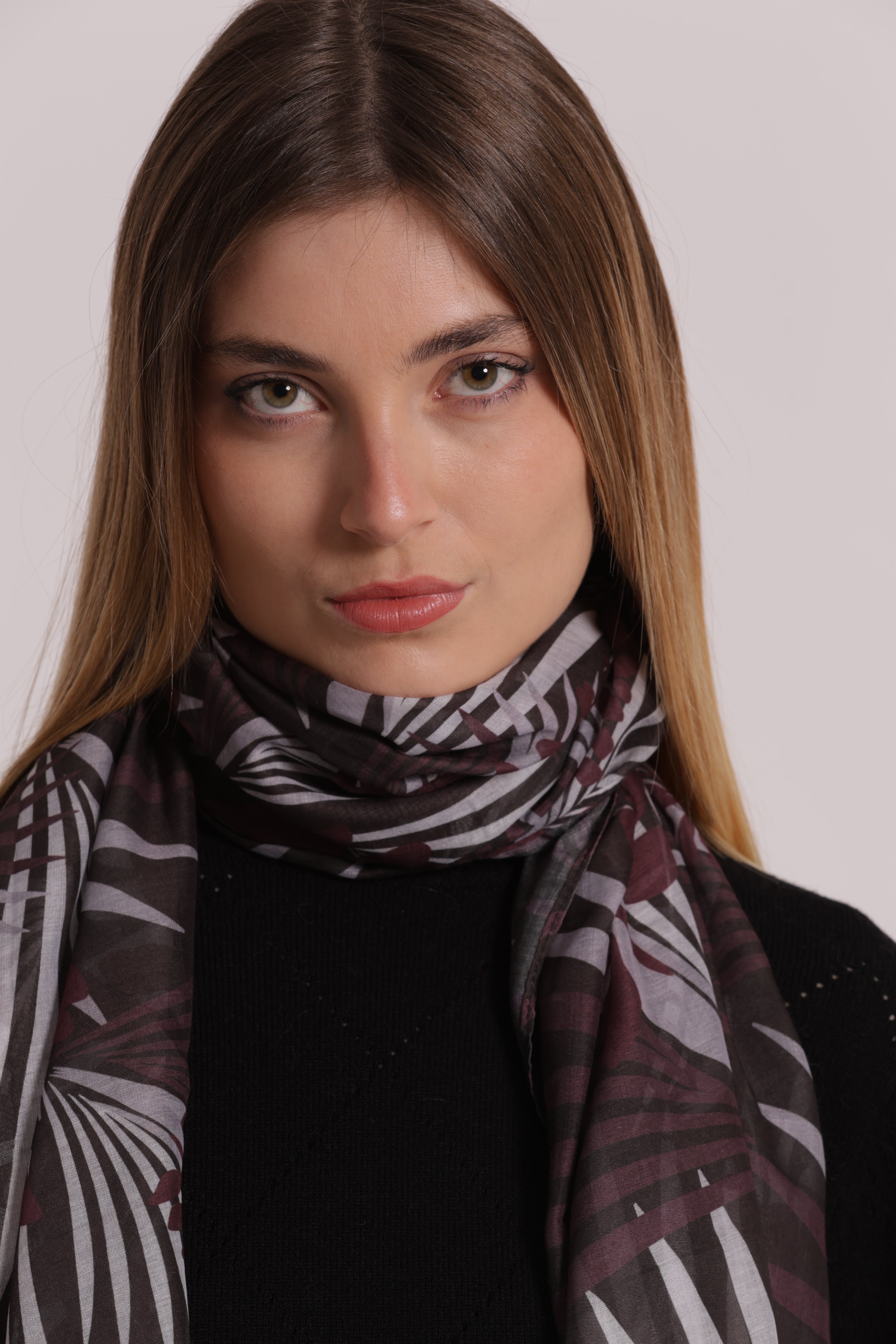 Mimi Mua Foulard Palme Foglia 180x80 Verde