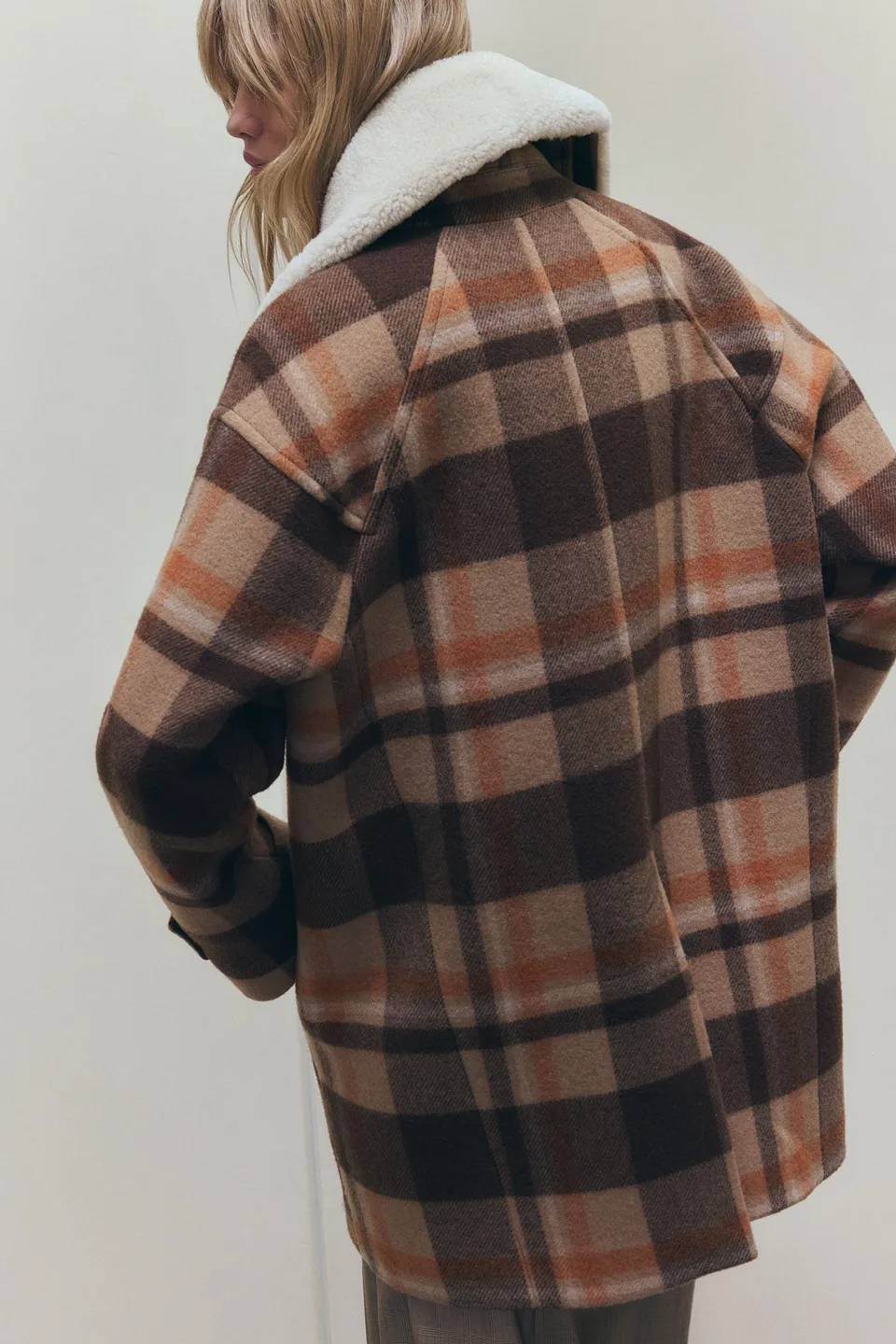 Semicouture Mary cappotto panno check moka