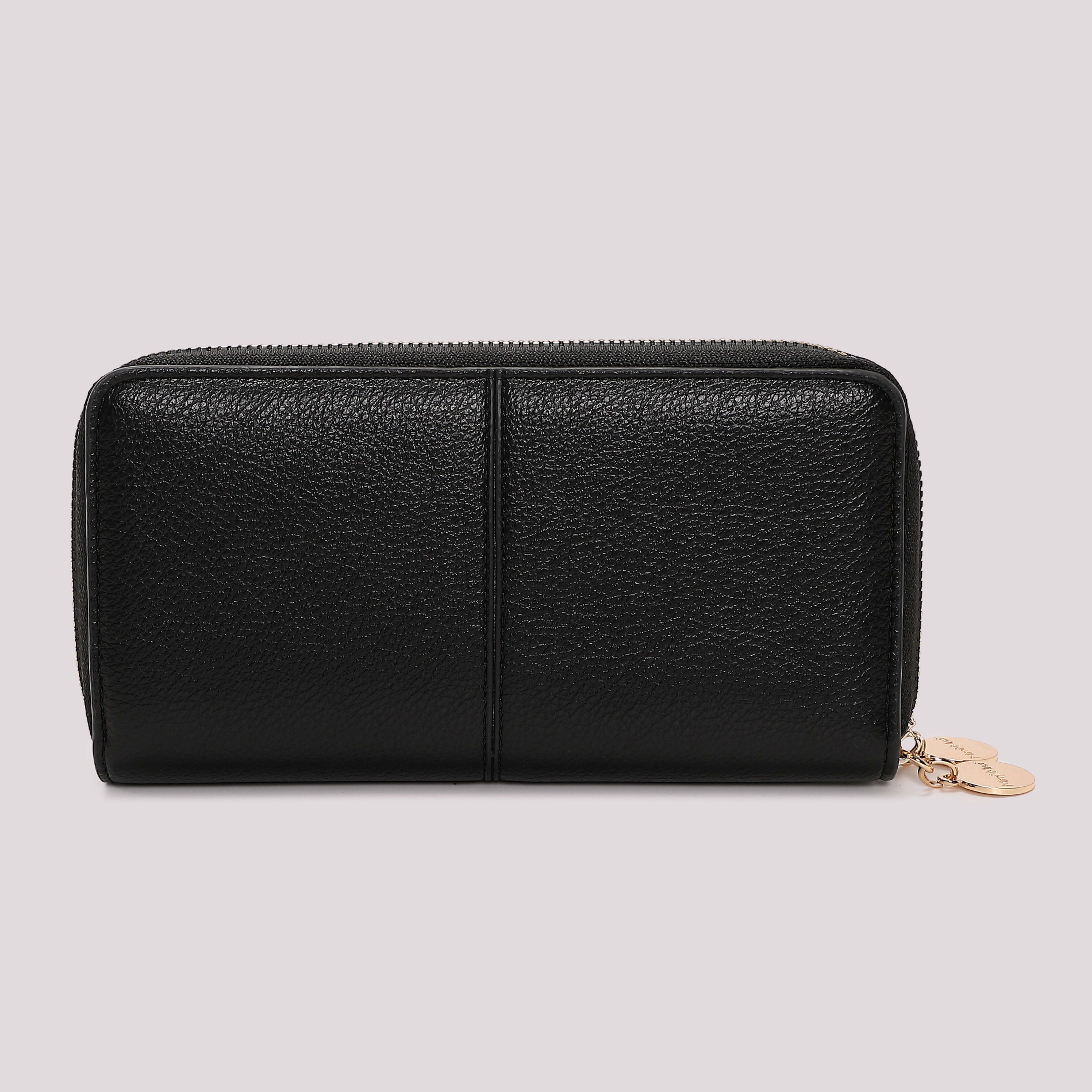 Mimi Mua Portafoglio Doppia Zip Camoscio Nero