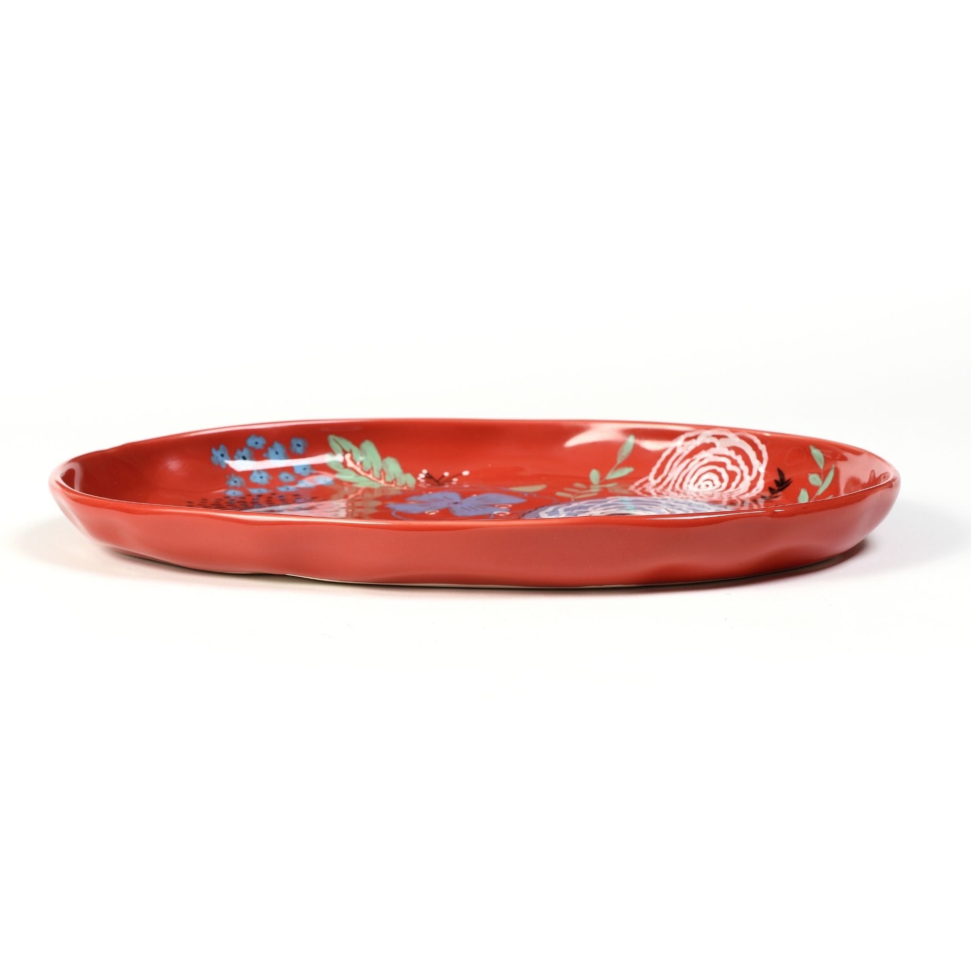 On Earth Cooperative Collection Giardino piatto ceramica rossa 36x26 cm