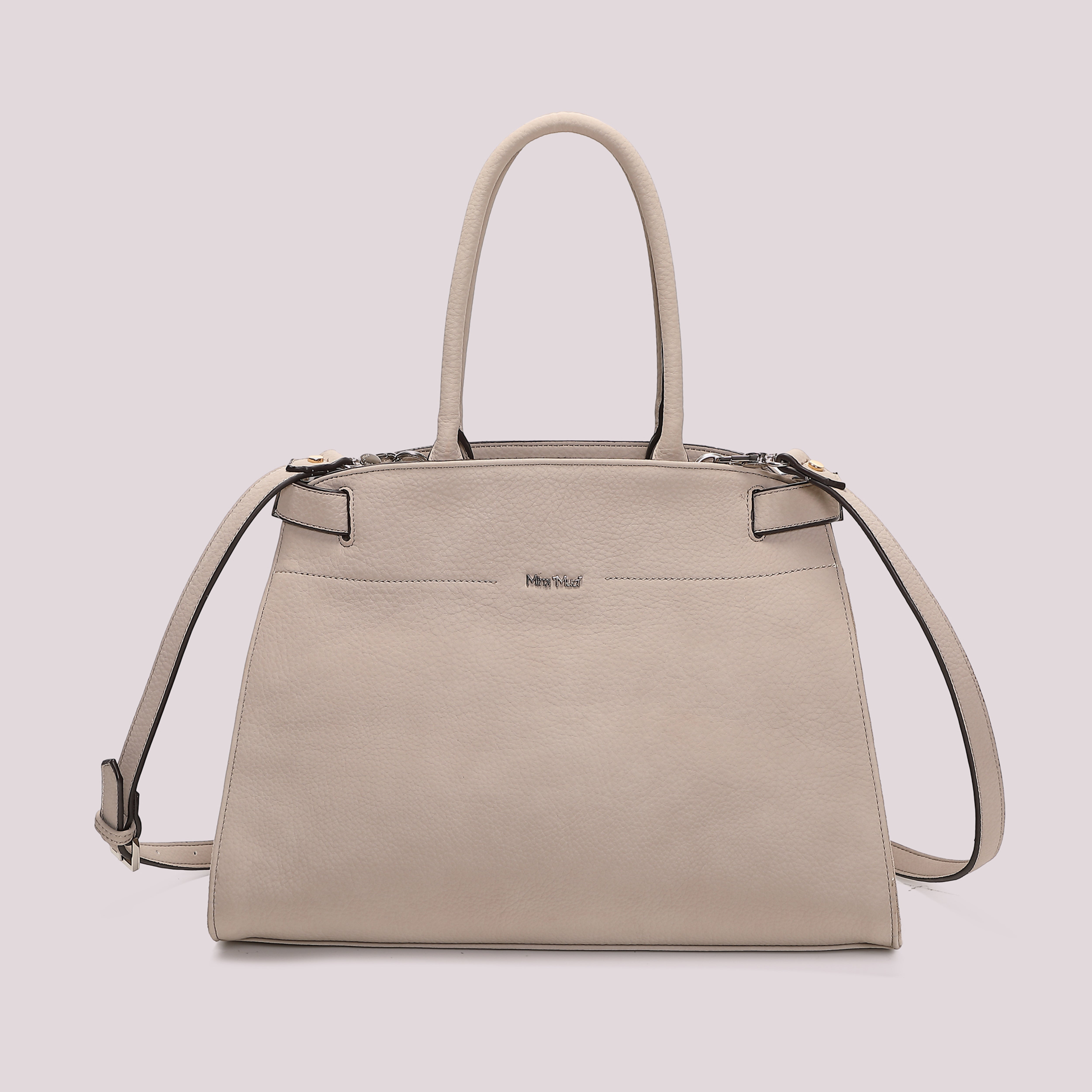 Mimi Mua borsa shopping con fianchi effetto camoscio nera