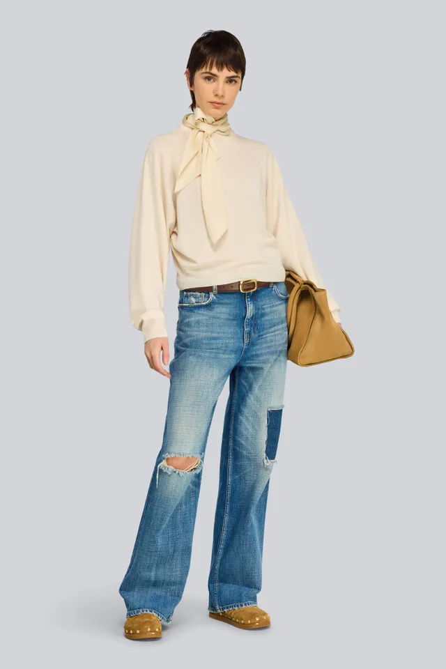 Semicouture Kathi maglia burro lana sciarpa