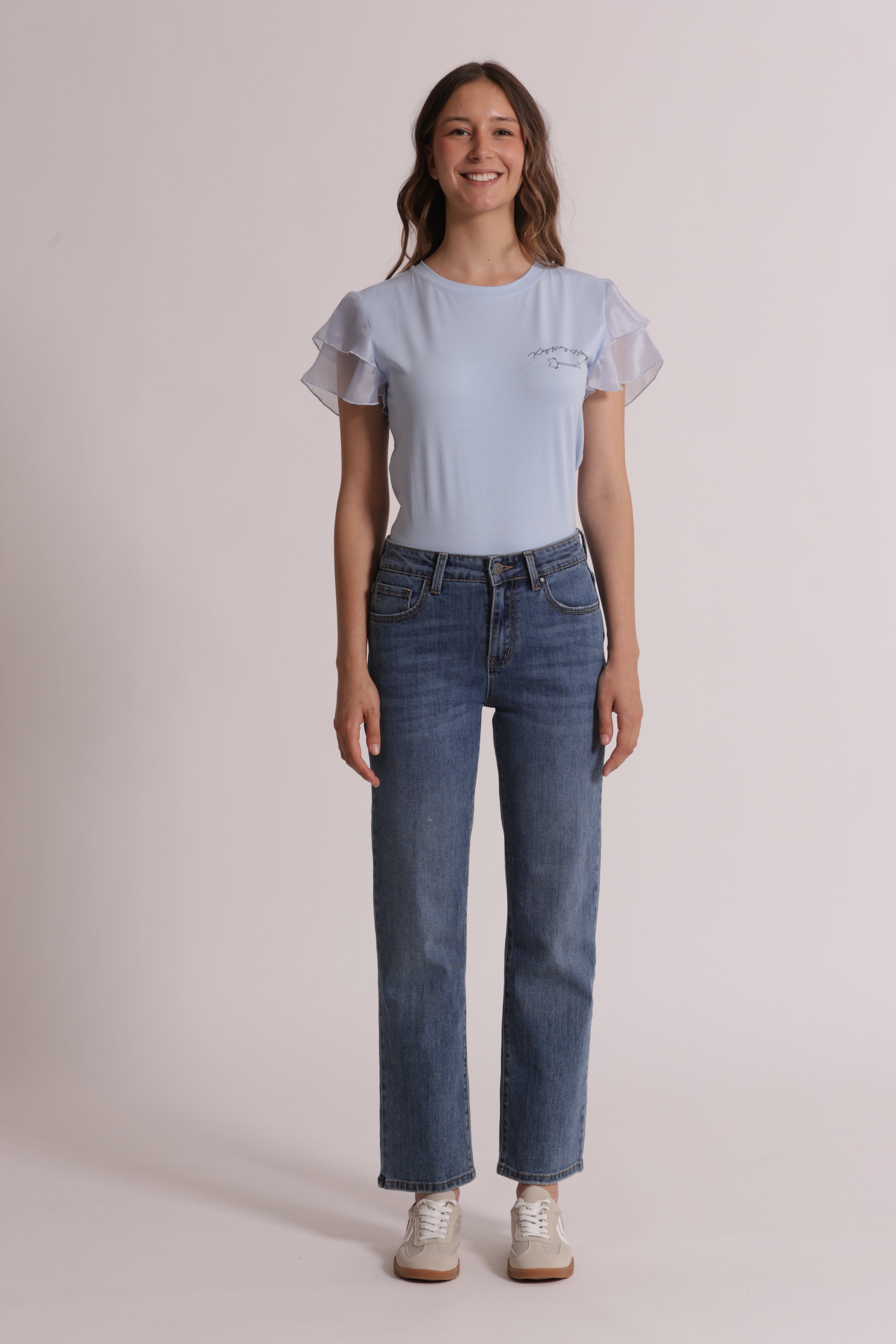 Mimi Mua Jeans Sigaretta denim blu chiaro