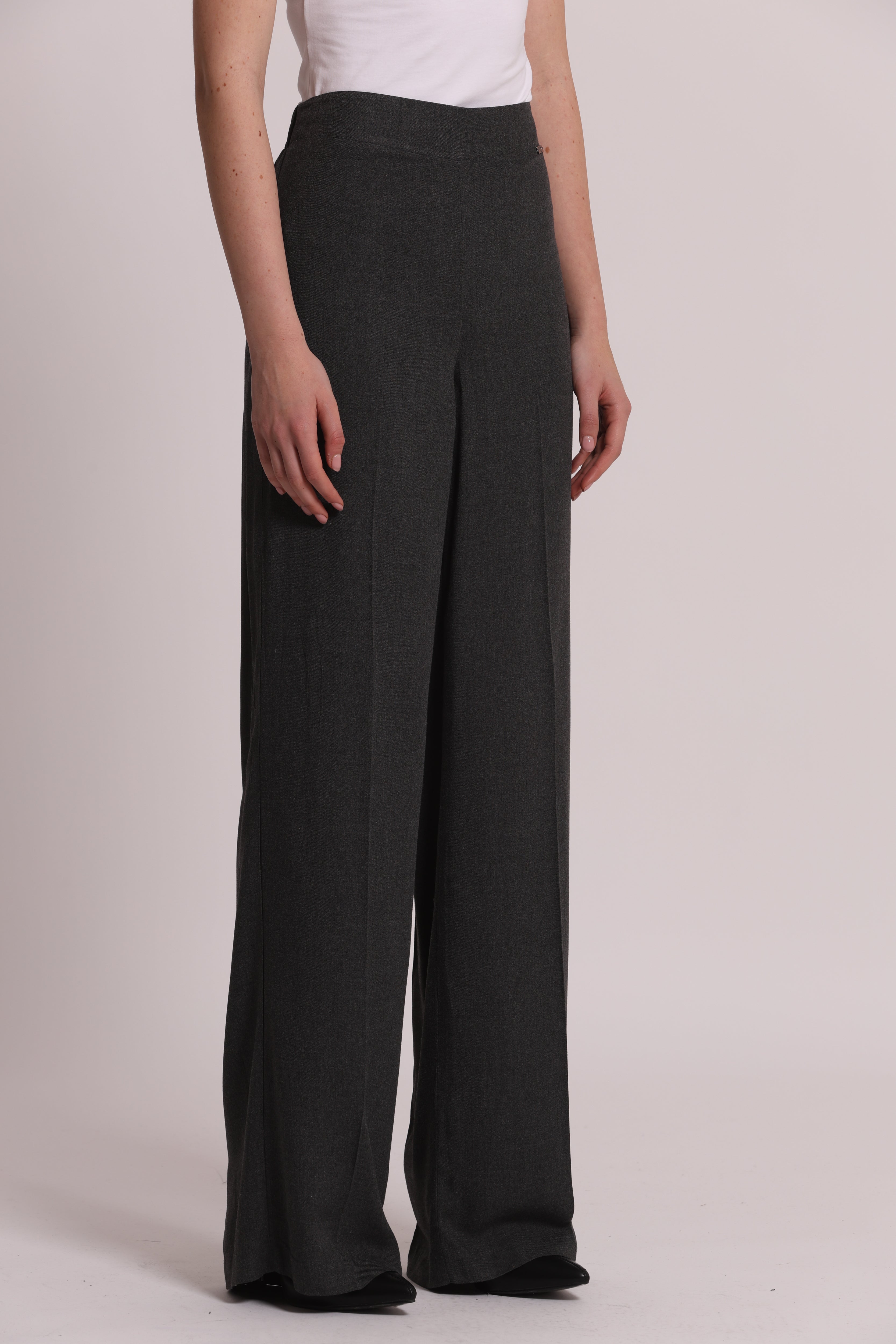 Mimi Mua Palazzo Pantaloni in Flanella Piombo