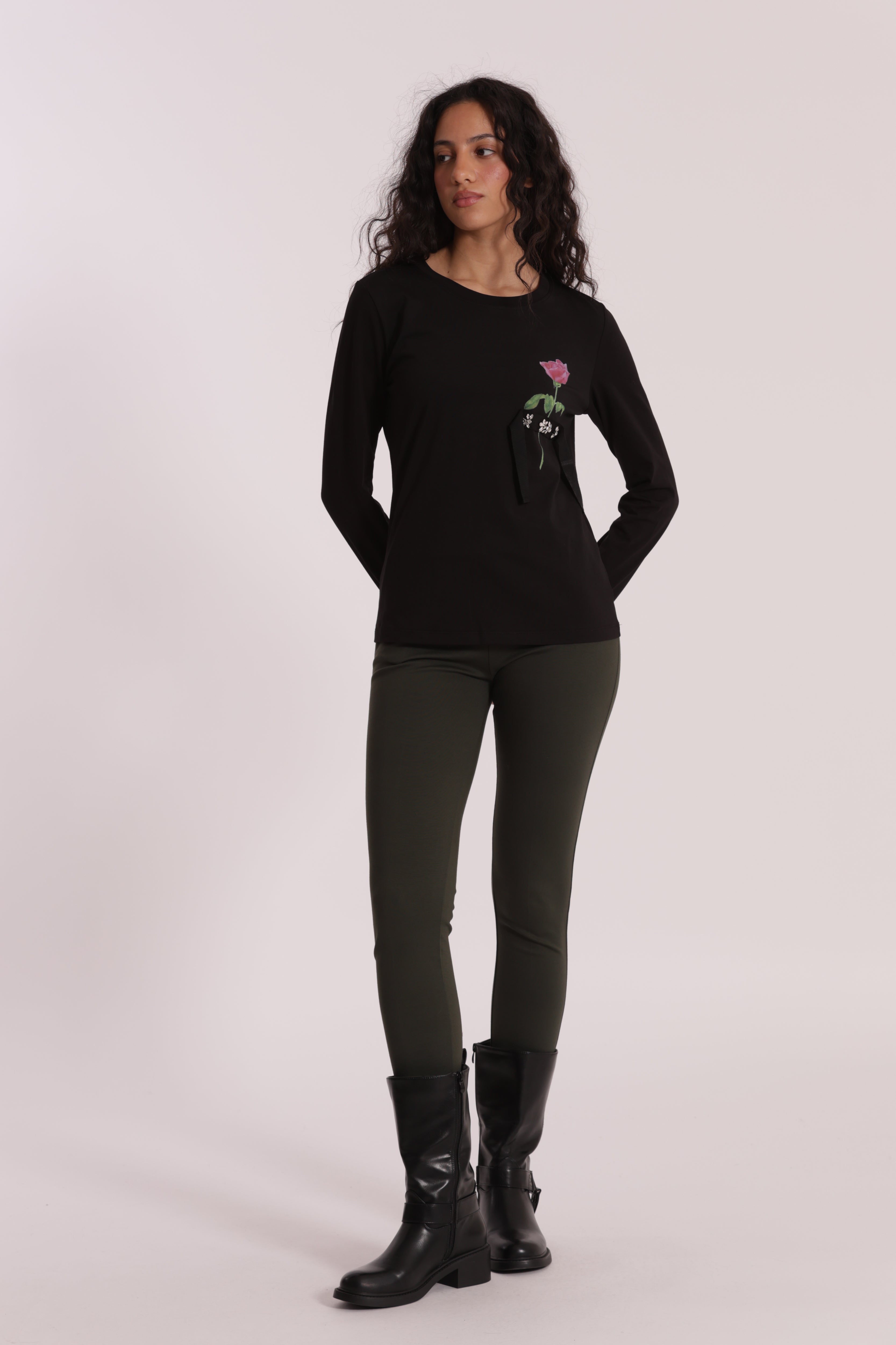 Mimi Mua Pantalone Push Up Punto Milano Nero