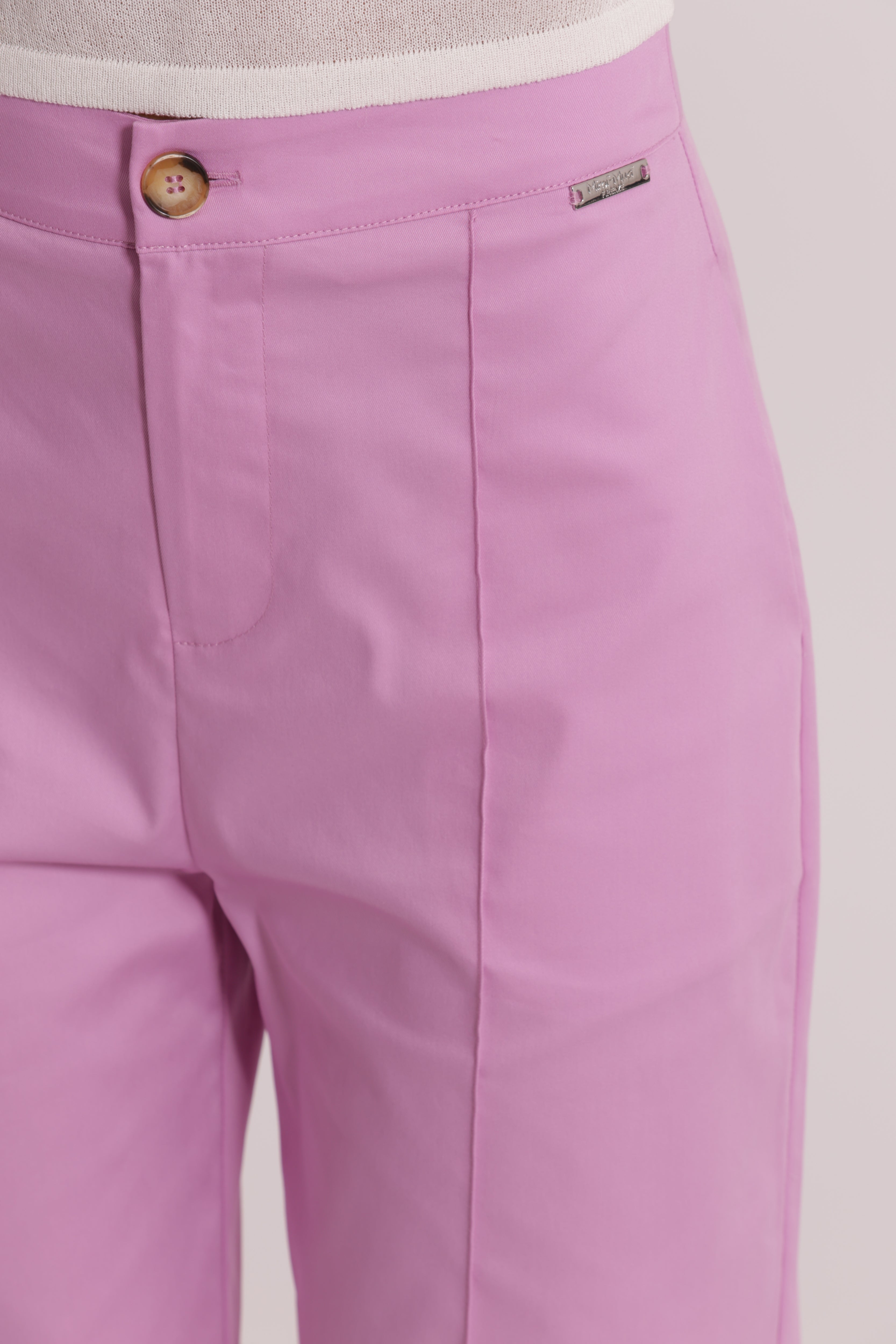 Mimi Mua Pantaloni Cotone con Risvolto Cammello