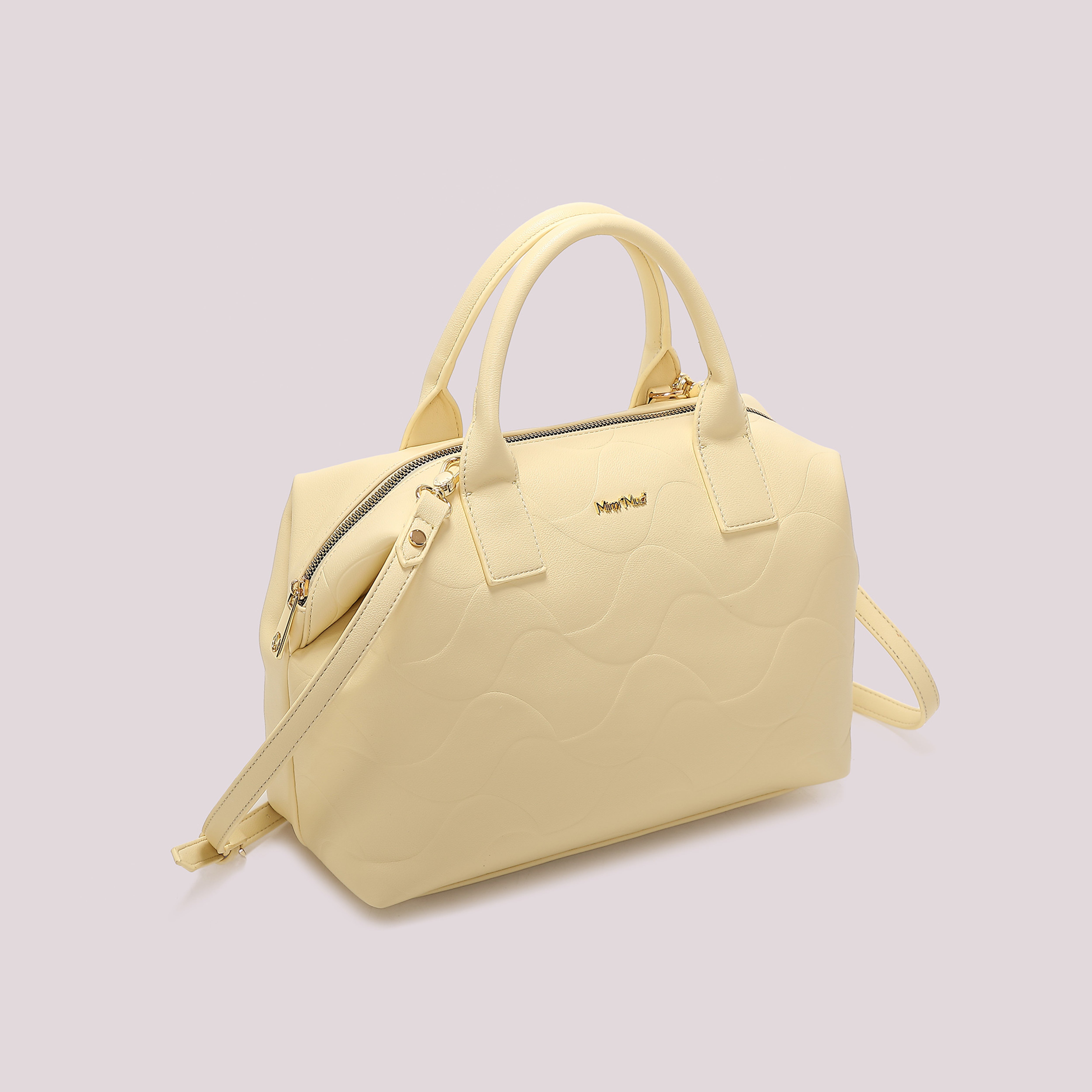Mimi Mua Bauletto Motivo Onda Borsa Bianco 31 cm