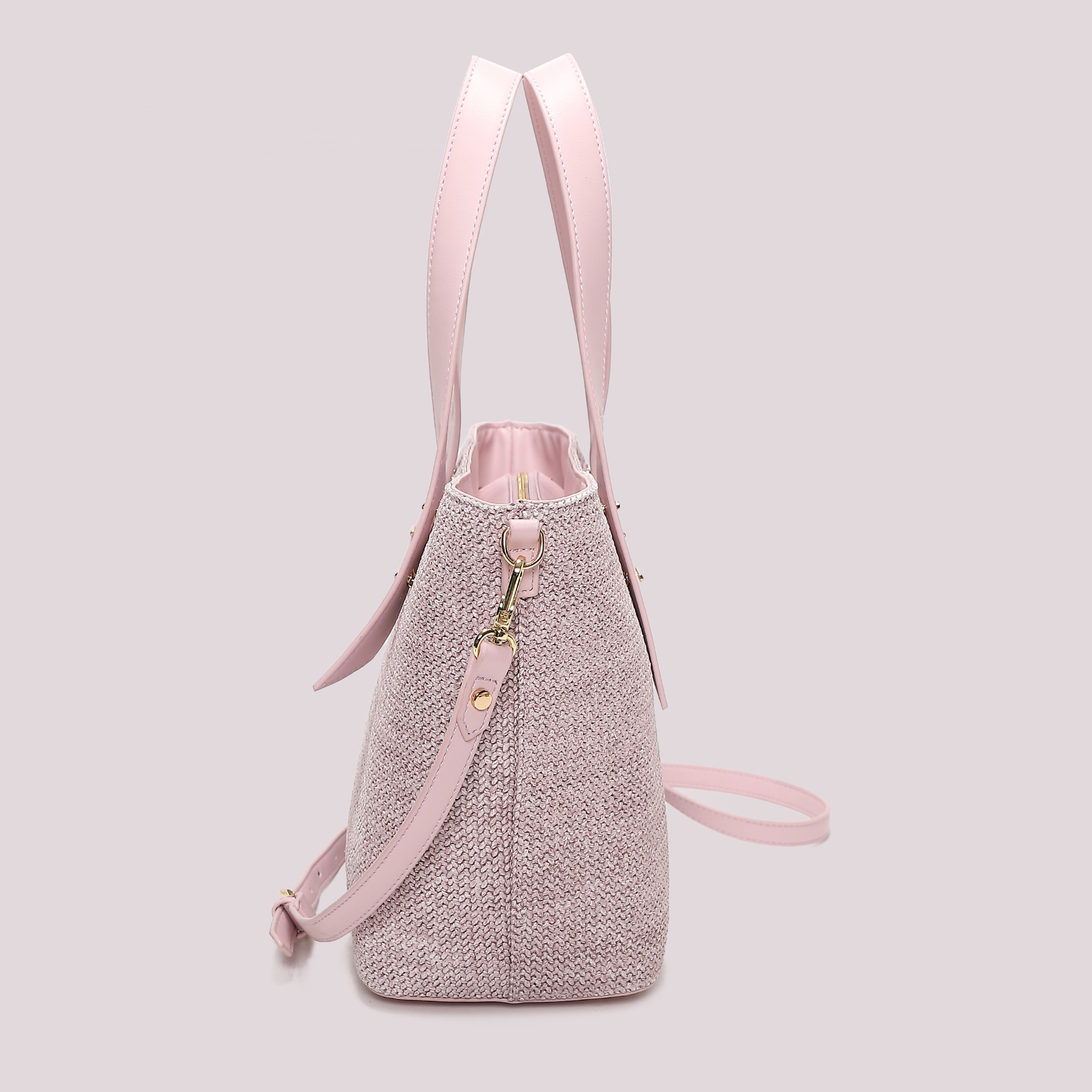 Mimi Mua Shopper in Paglia Borsa Beige Intrecciata