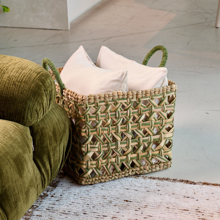 On Earth Dori cesto juta verde set 3 misure
