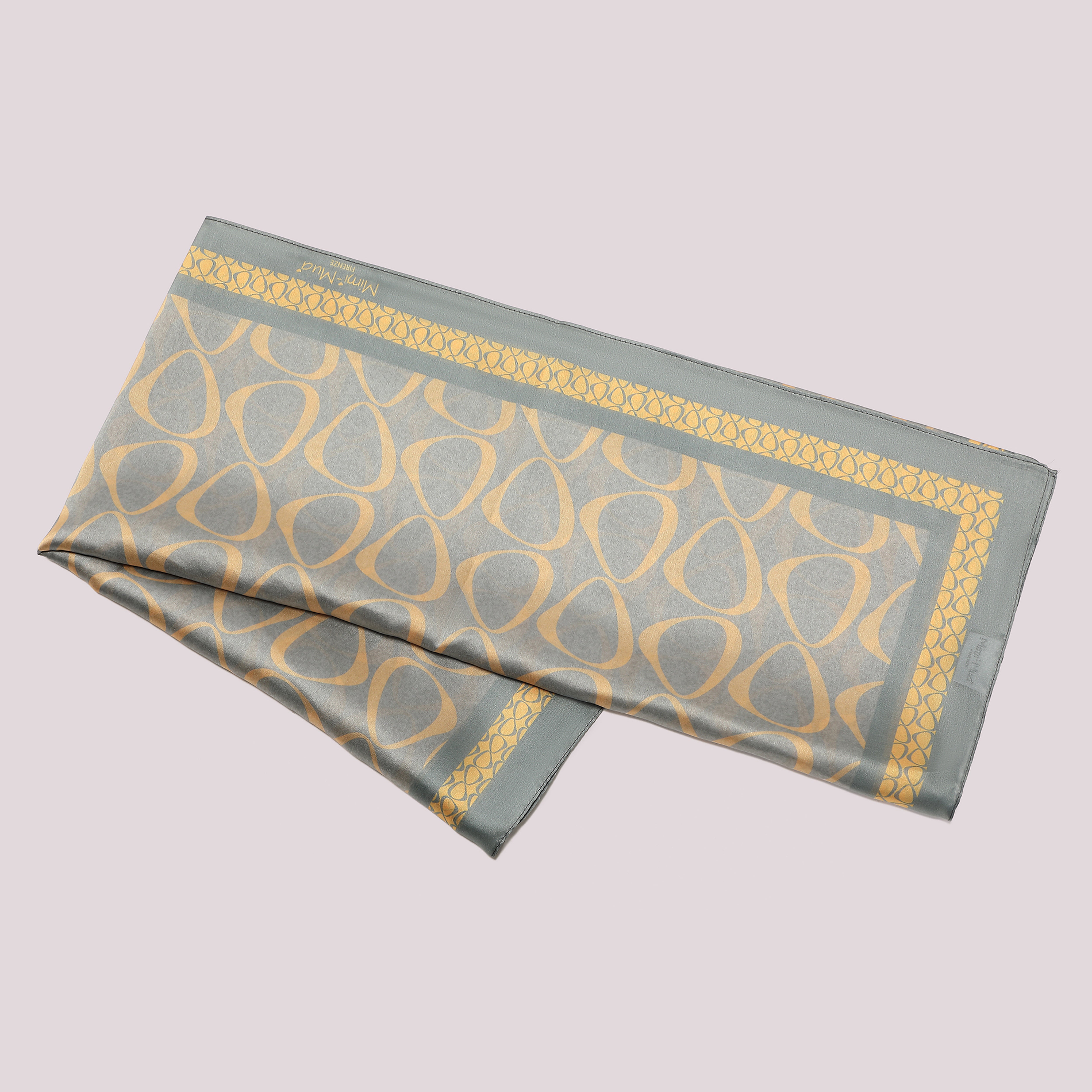 Mimi Mua Foulard Cerchietti 90x90 Verde Militare Satinato