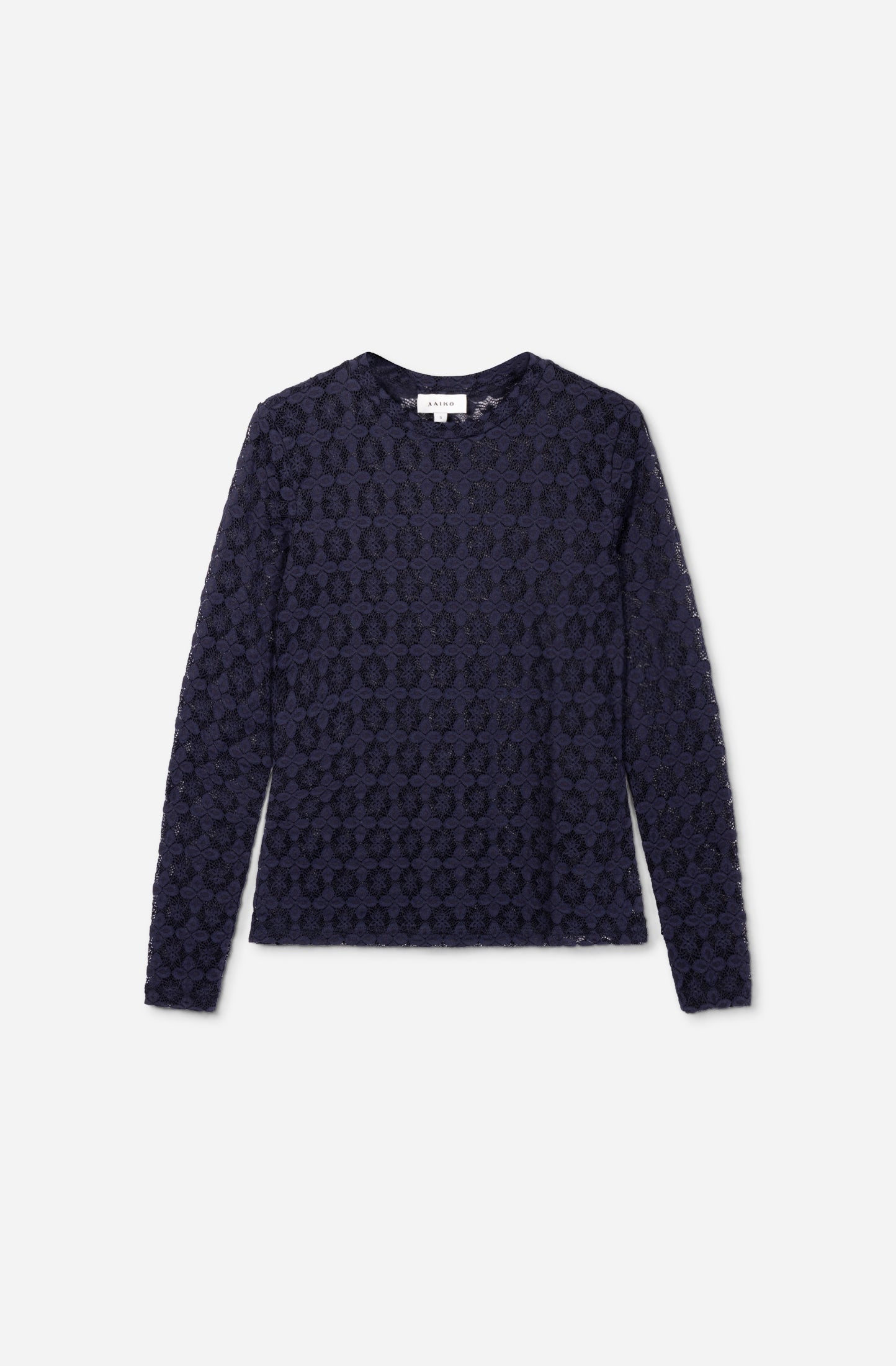 Aaiko Mason top blu pizzo floreale