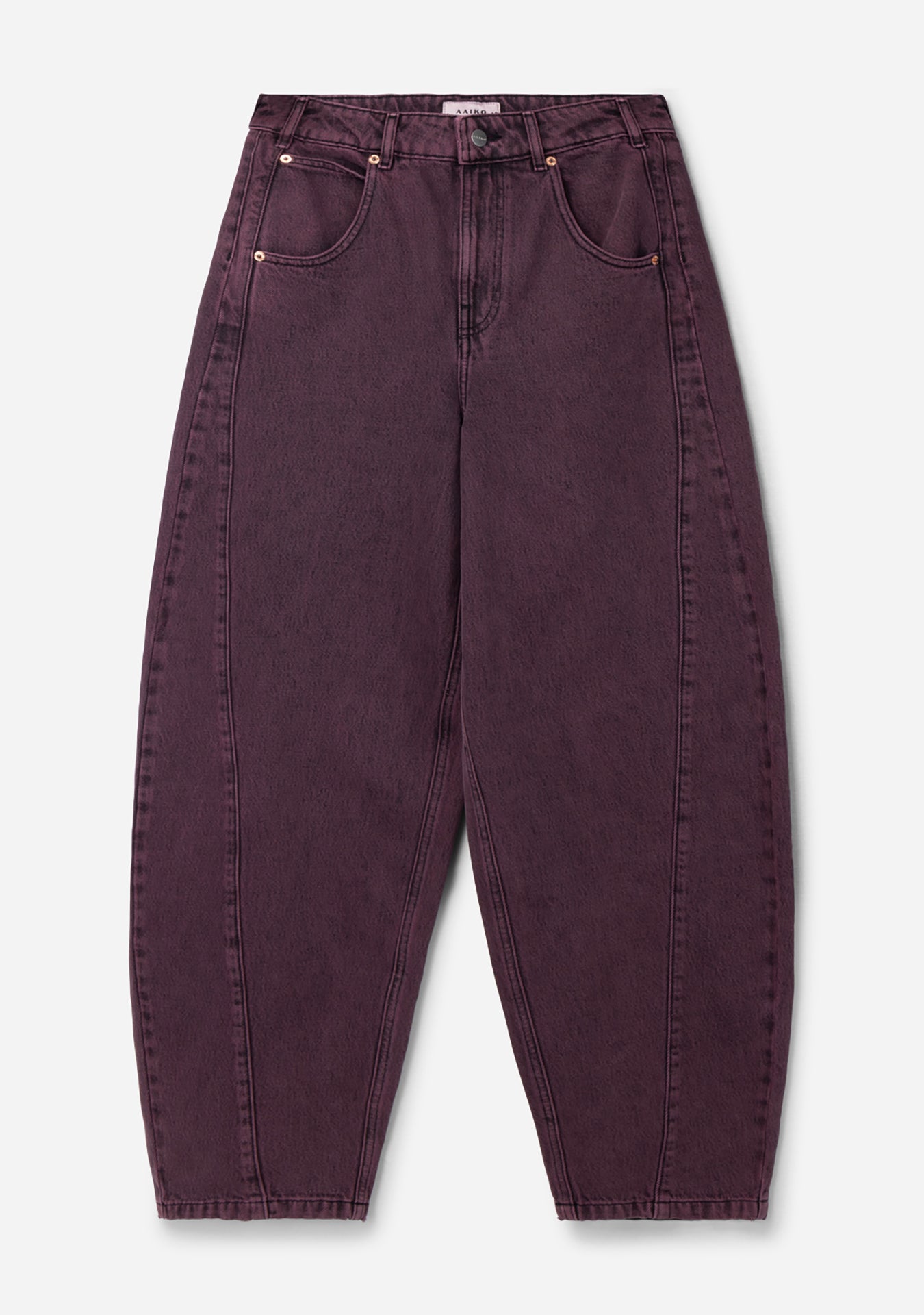 Aaiko Daley Jeans bordeaux barrel vita alta