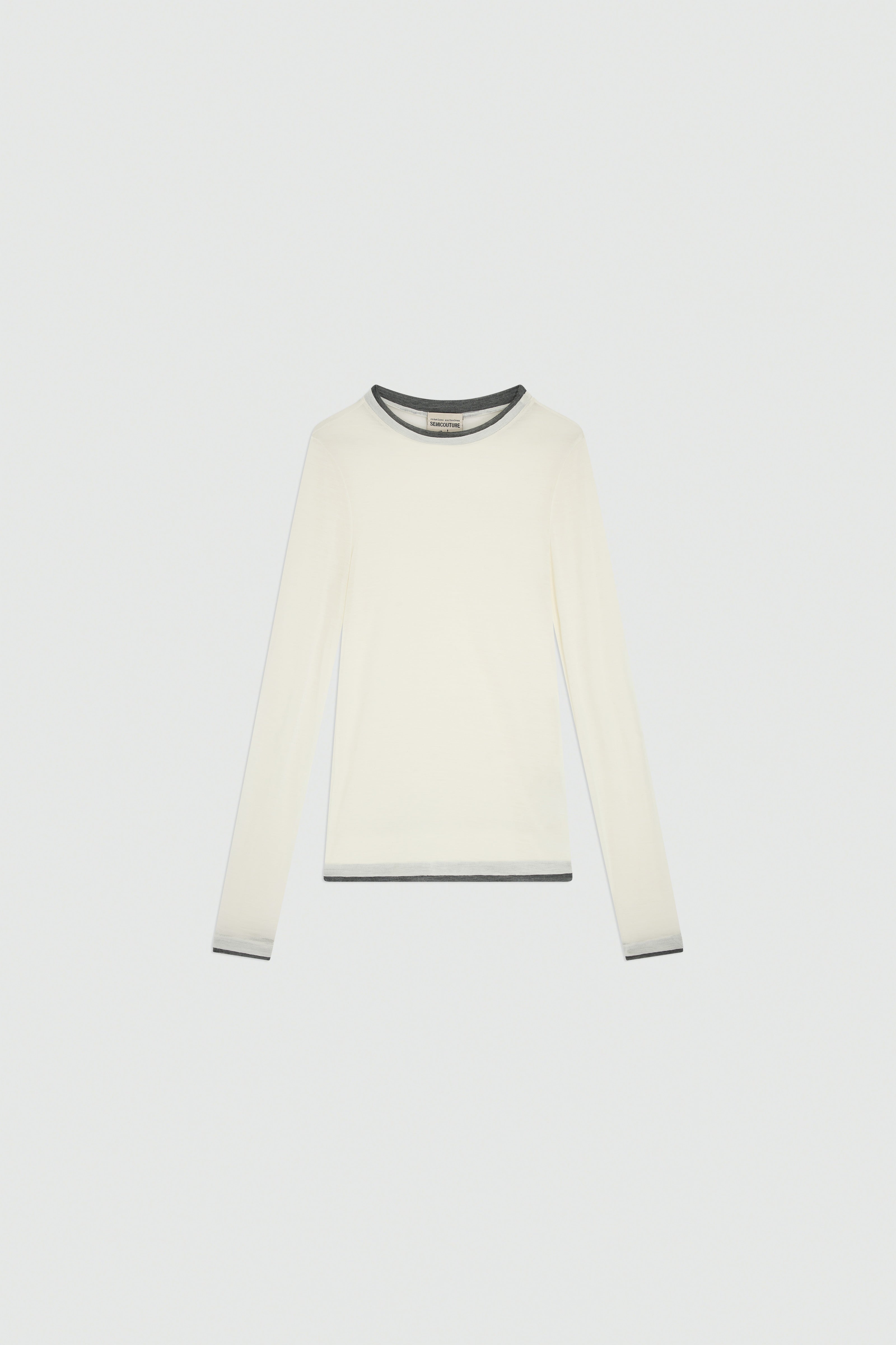 Semicouture Ellie Y6WJ32 maglia grigio medio-burro lana