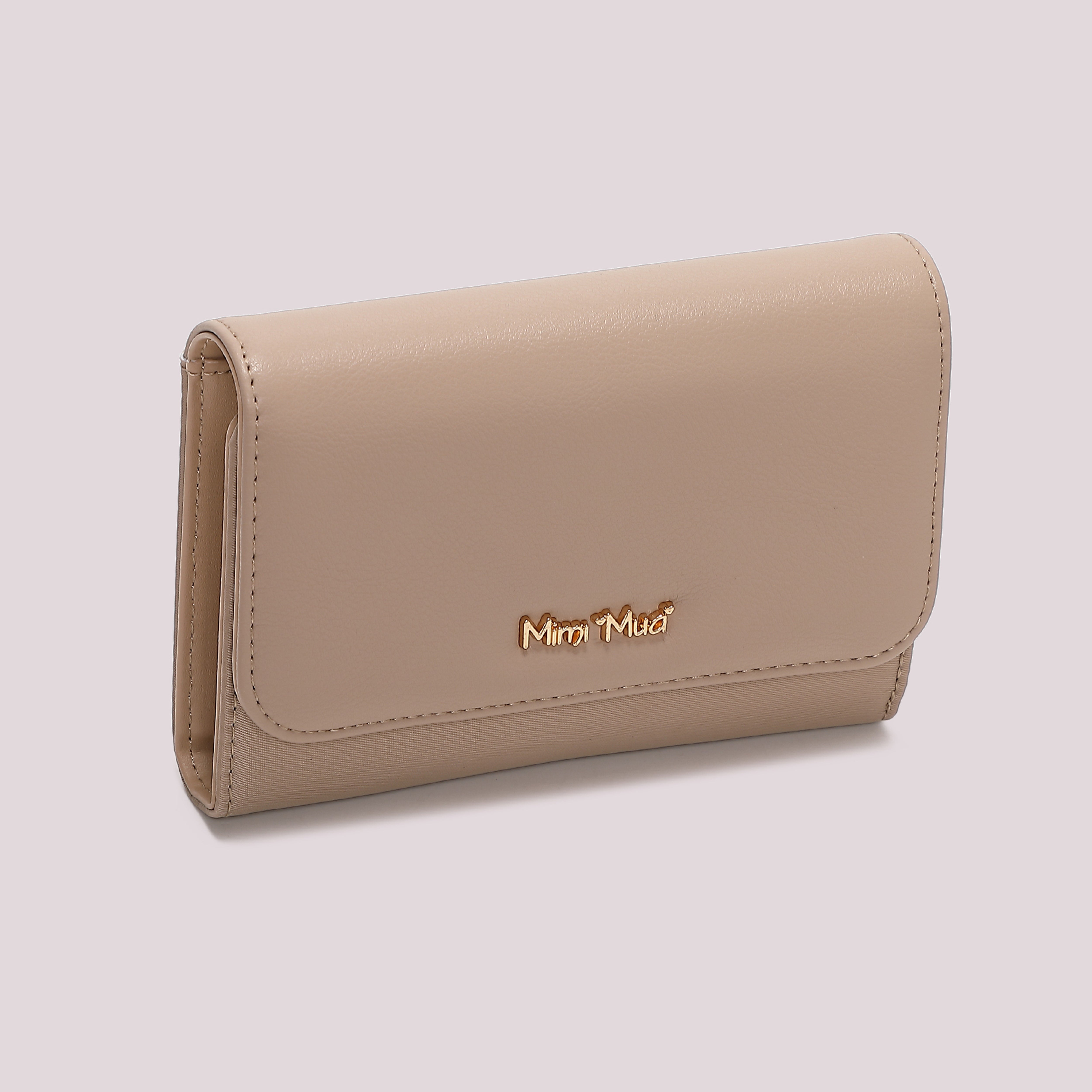 Mimi Mua Portafoglio Grande Nylon con Patta taupe