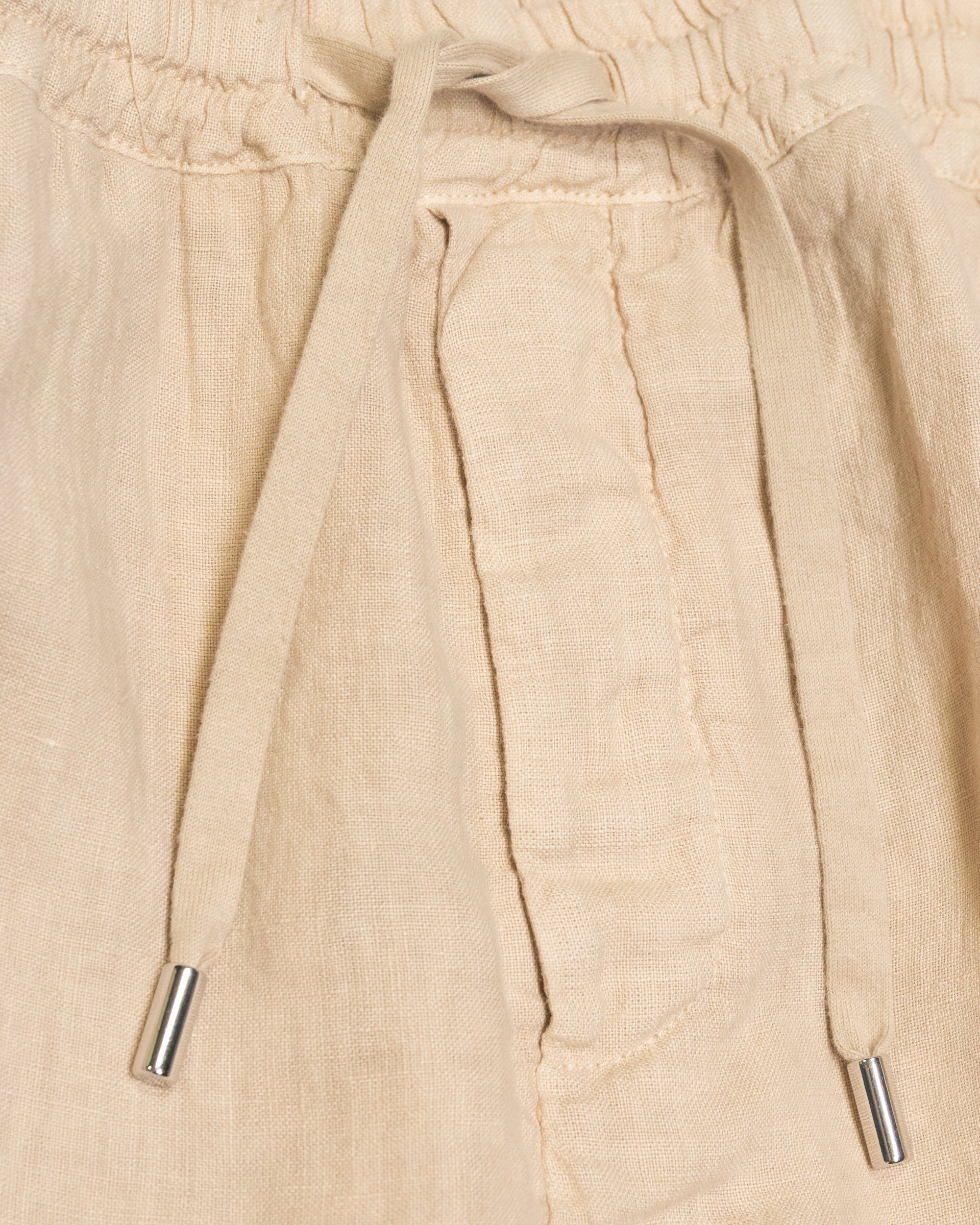 Altea Mattia pantalone in lino beige con coulisse