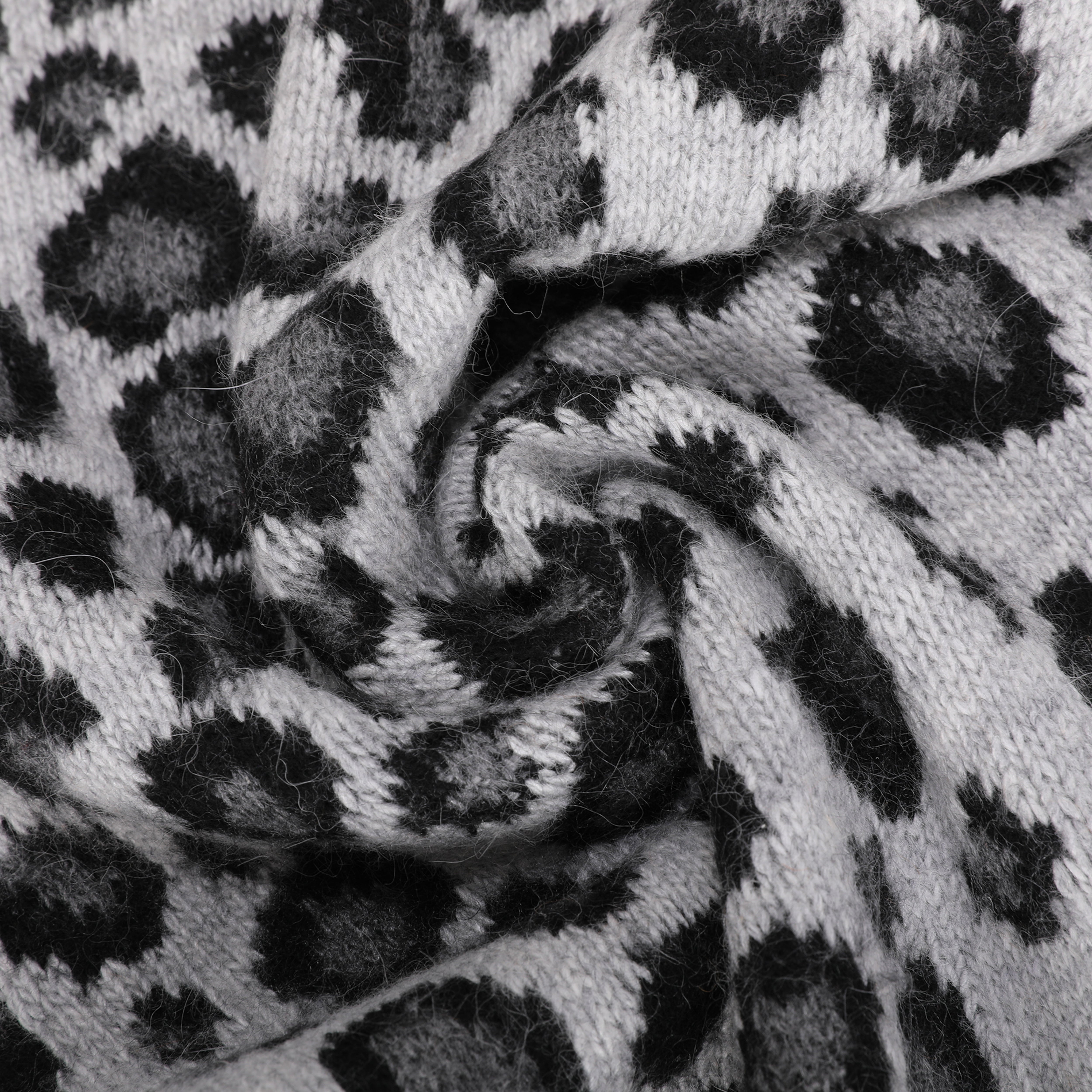 Mimi Mua Sciarpa Leopardata Strass Nero
