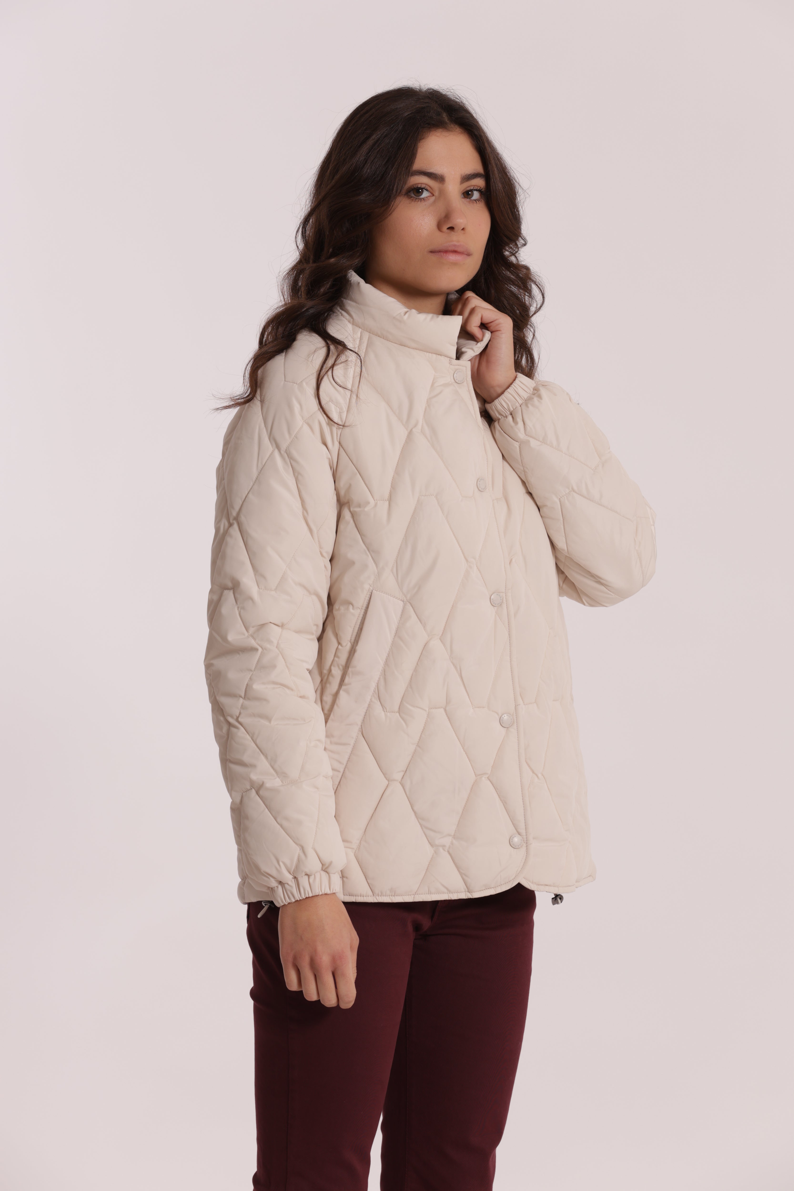 Mimi Mua Zig-Zag Piumino Corto Nero Over XS-XXL