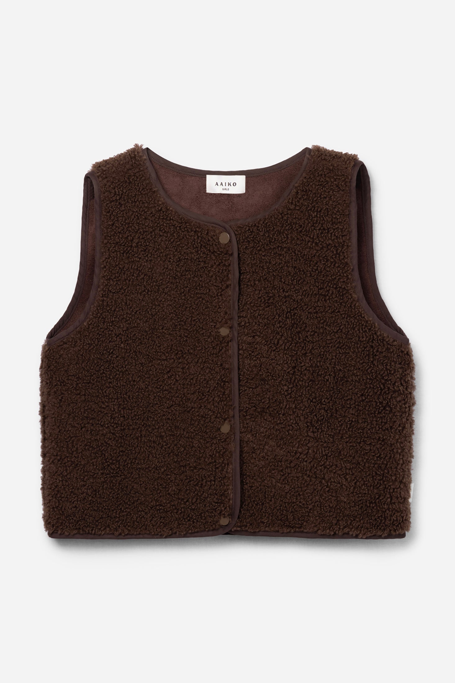 Aaiko Rivan gilet marrone teddy bottoni