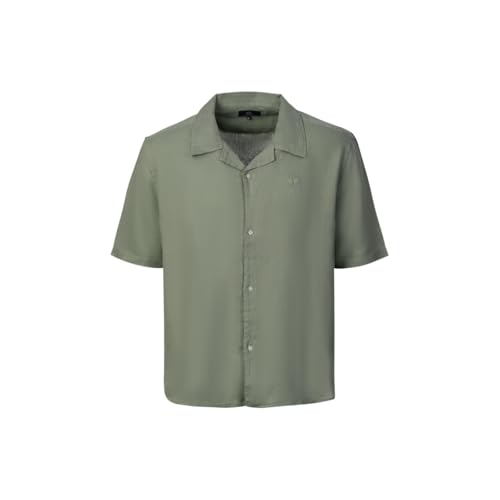 La Martina MCC025 camicia uomo verde lino manica corta