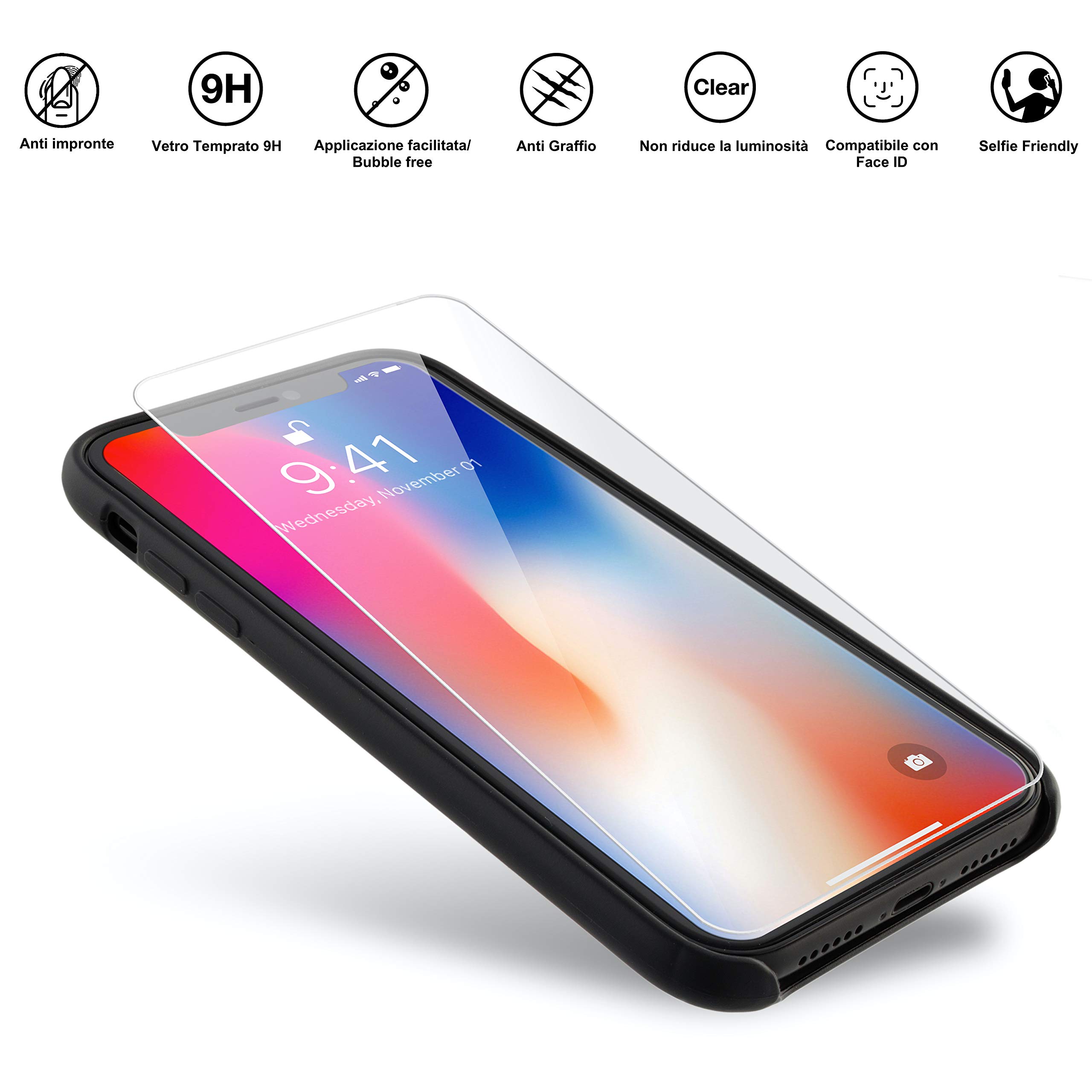 Marcelo Burlon County of Milan cover iPhone XS Max + vetro antigraffio
