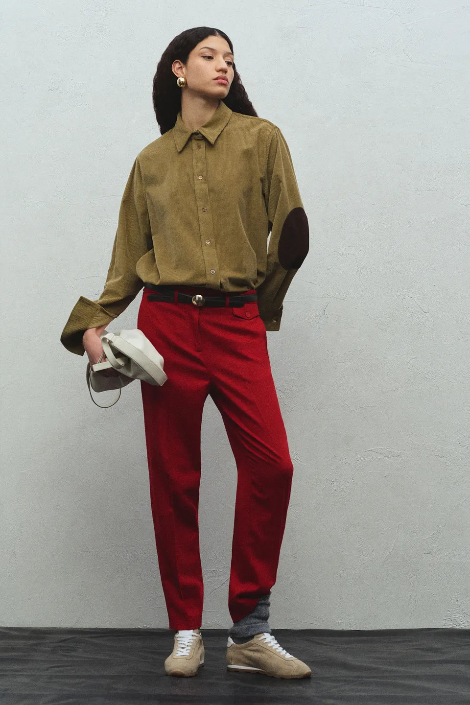 Semicouture Traci S6WI23 pantalone flanella rosso lacca