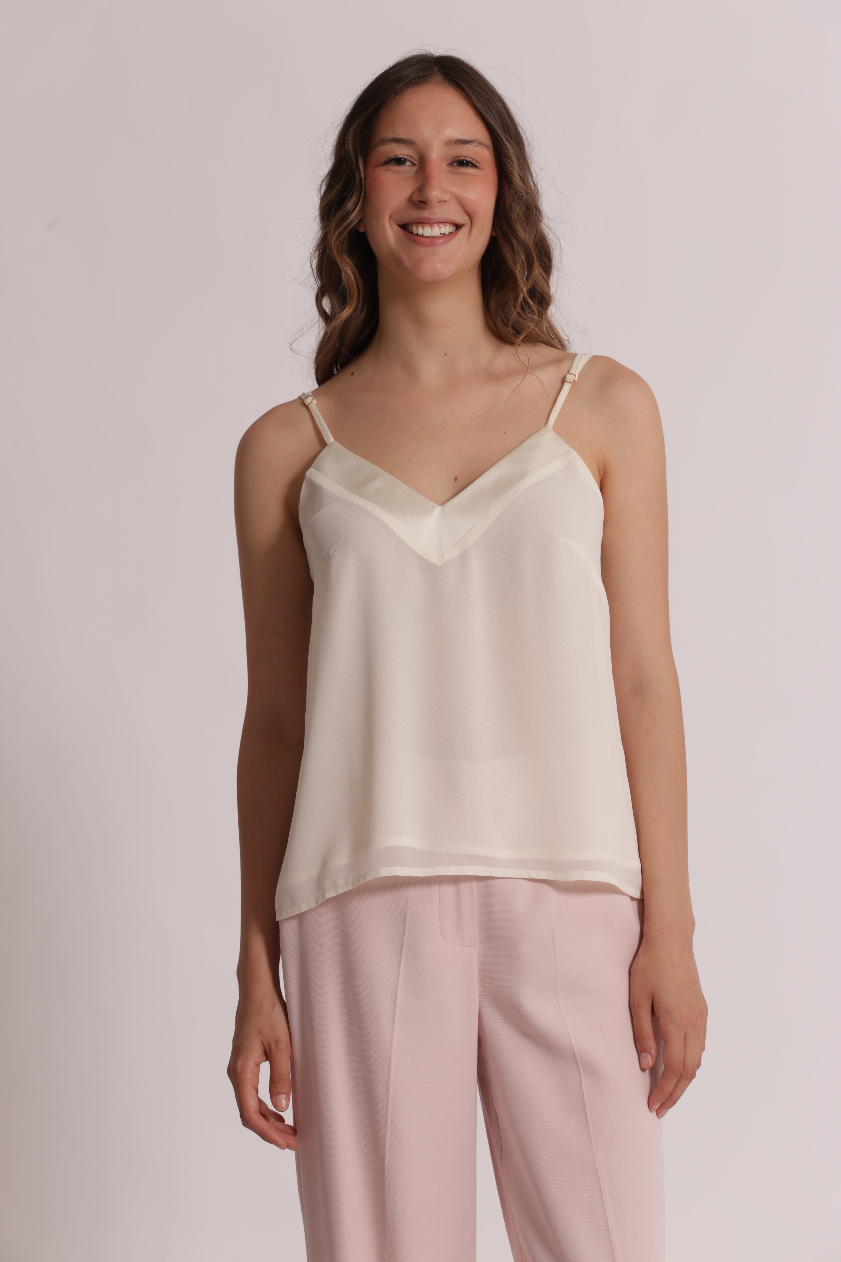 Mimi Mua Top Scollo a V Nero Fluido