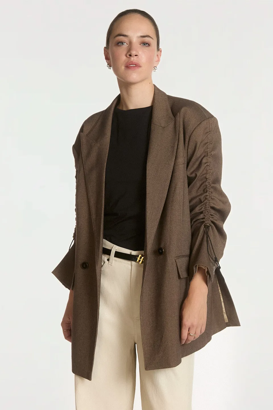 Aaiko Kendal blazer tweed marrone doppiopetto
