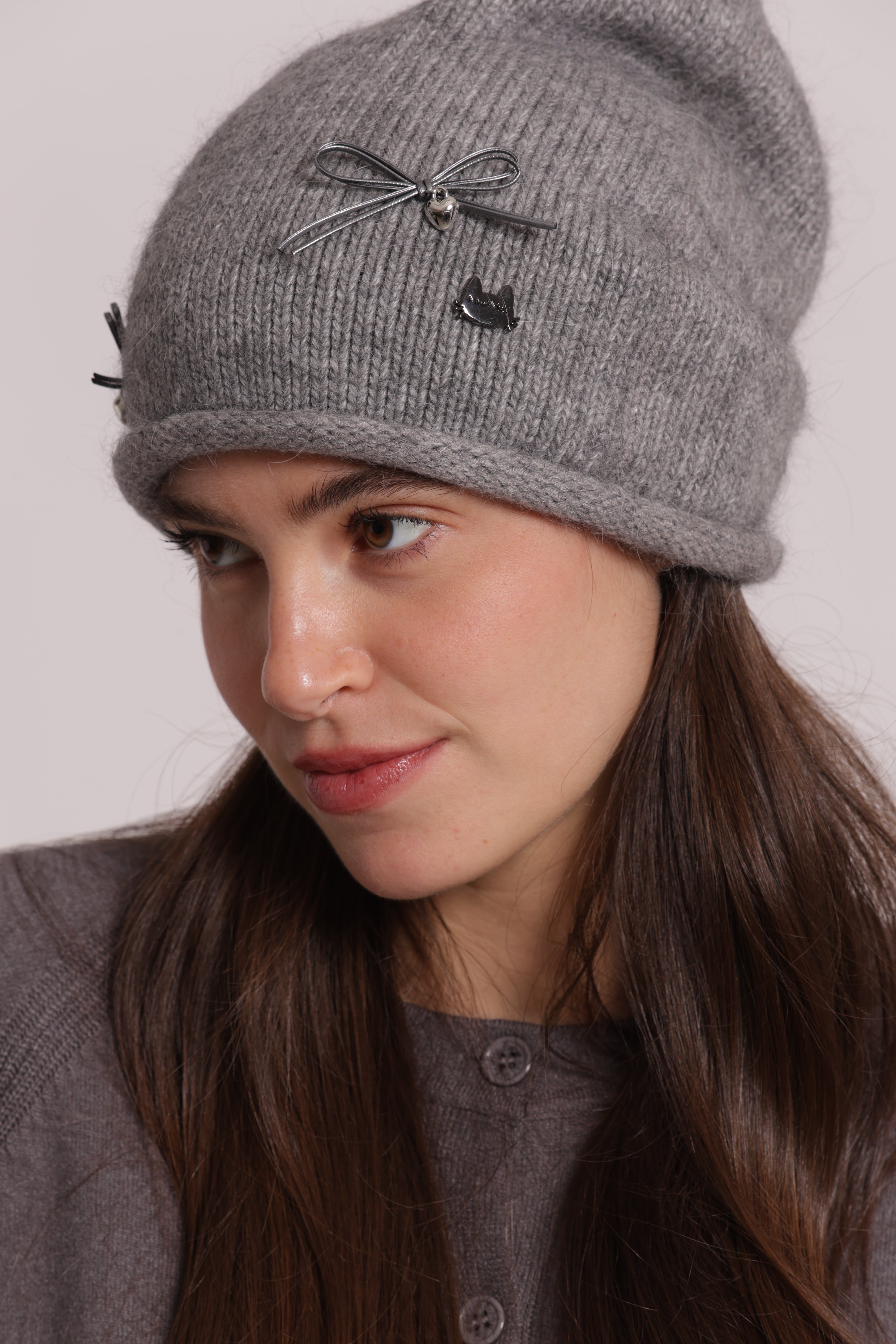 Mimi Mua berretto con fiocchetti cappello bianco