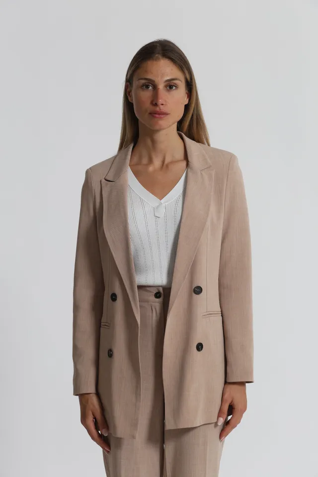 Mimi Mua Giacca Doppiopetto giacca beige classica
