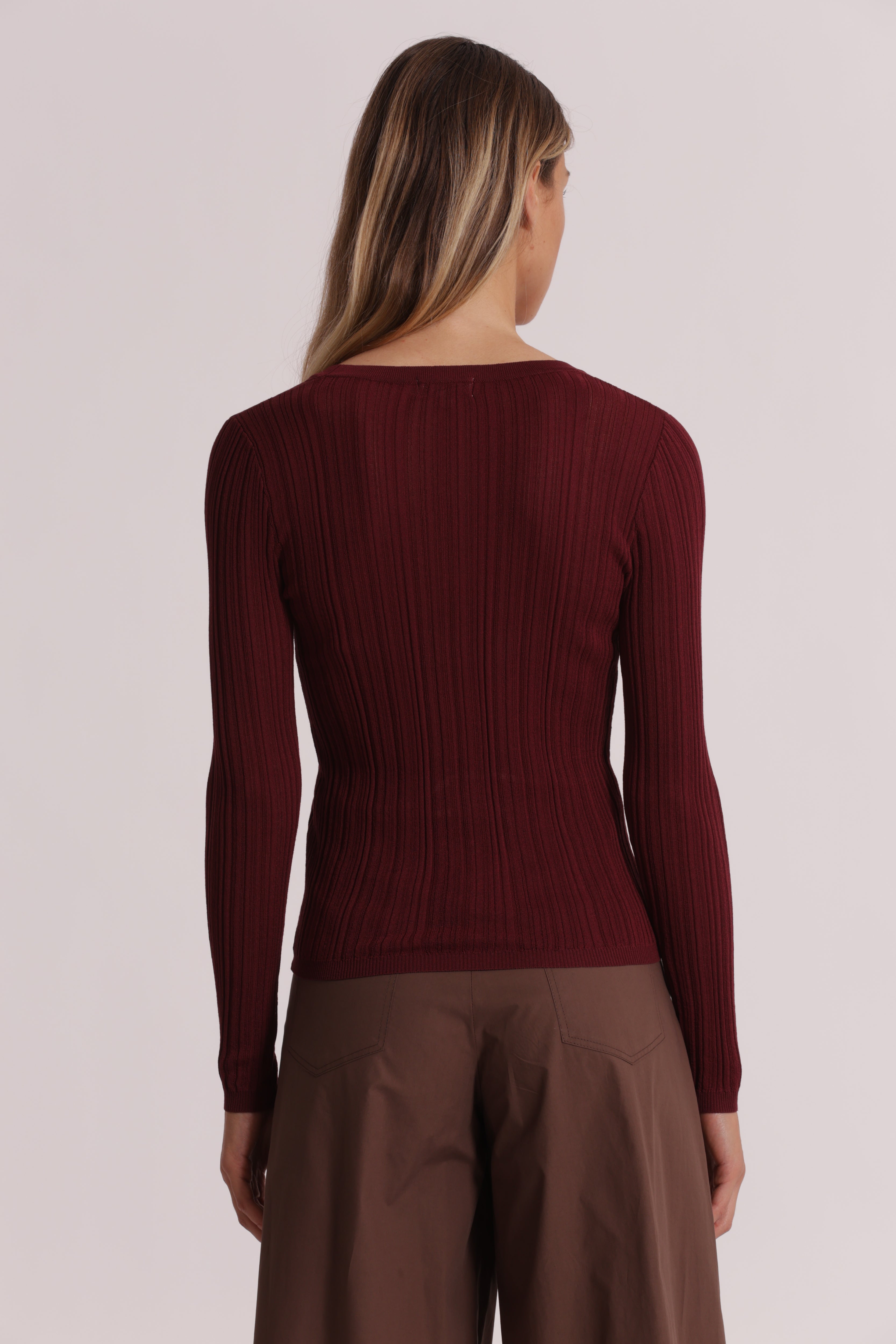Mimi Mua Cardigan Costine Bottoni Panna