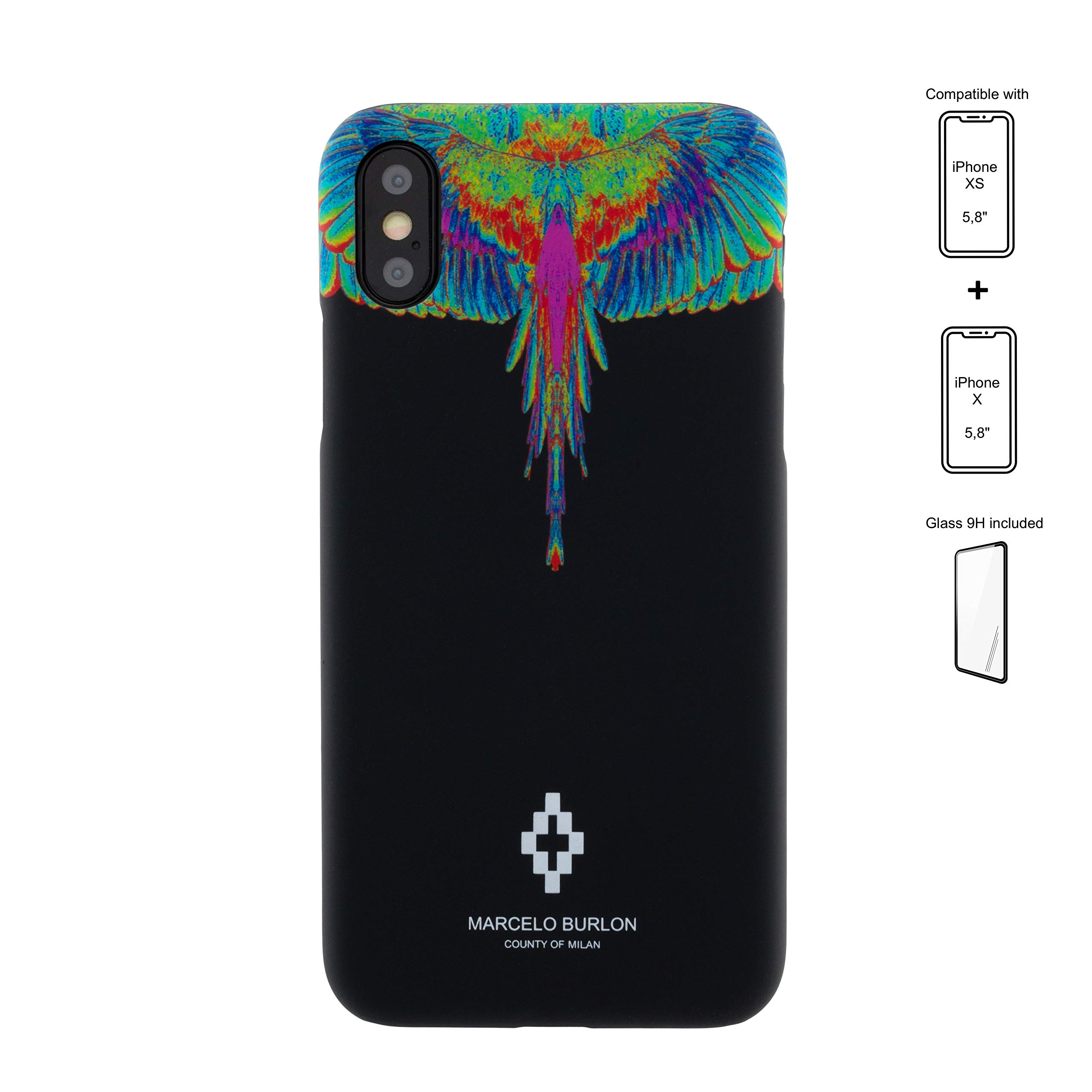 Marcelo Burlon County of Milan cover iPhone X/XS + vetro 9H