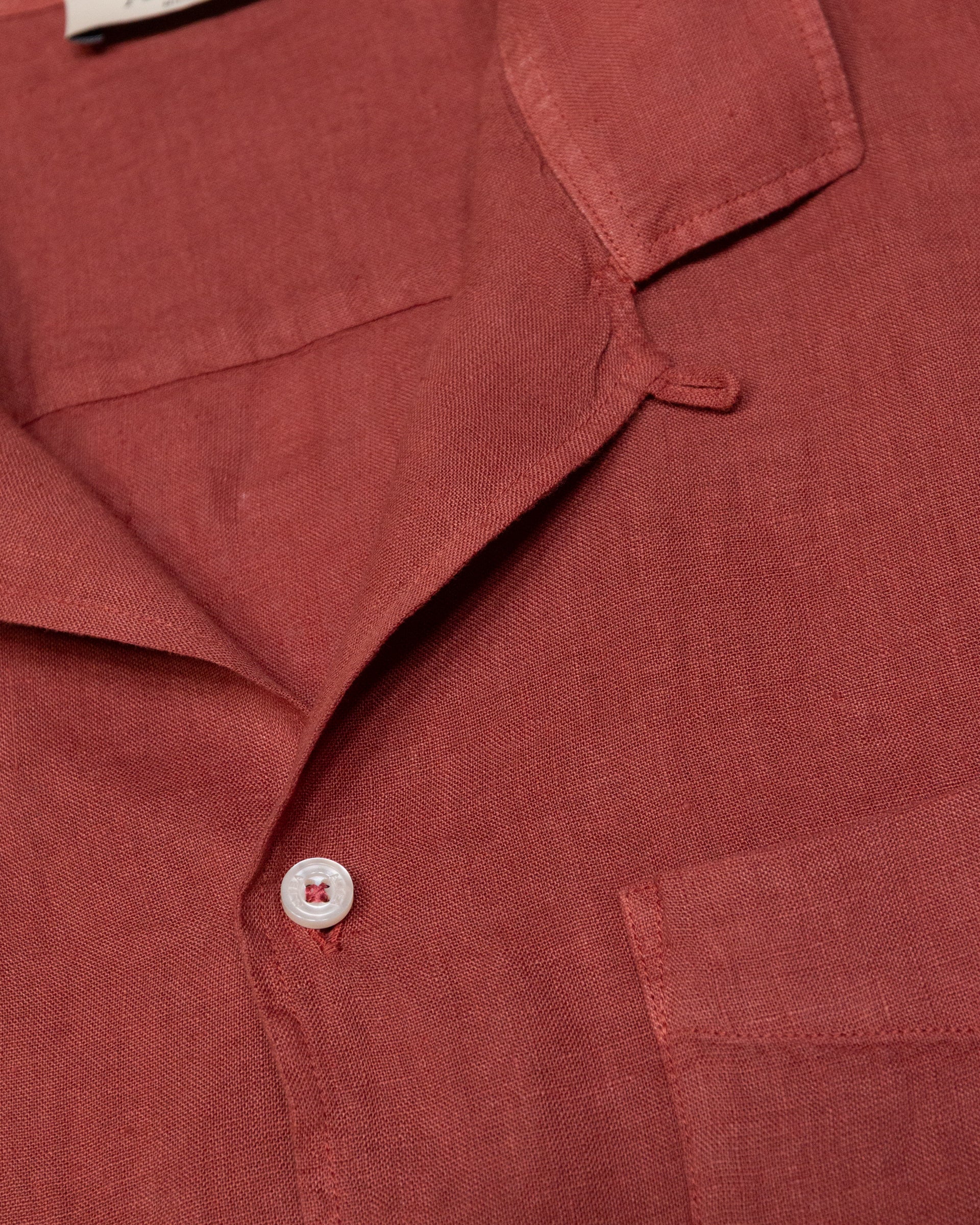 Altea Bart camicia in lino arancione Cotto over
