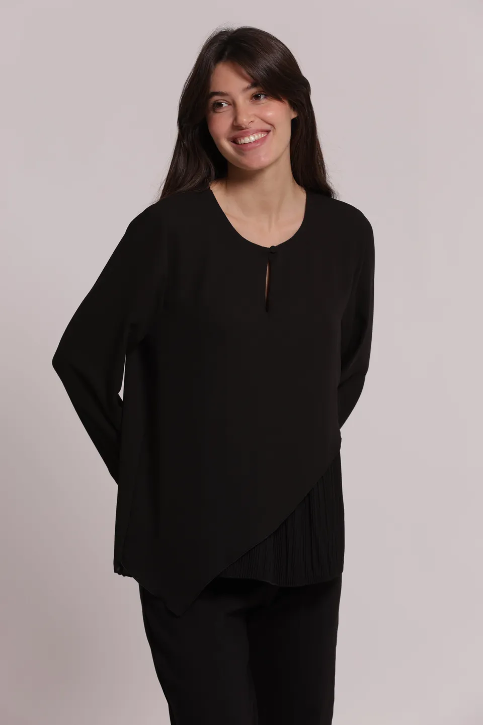 Mimi Mua Blusa Apertura Frontale Diagonale blusa