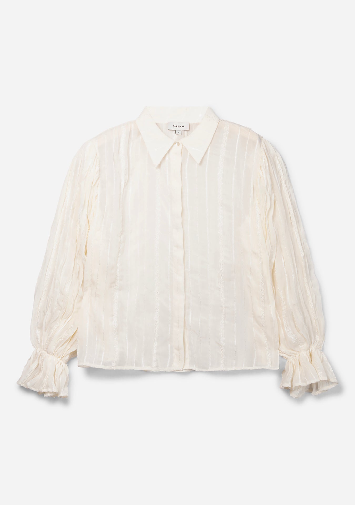 Aaiko Sien camicia righe crema maniche ampie