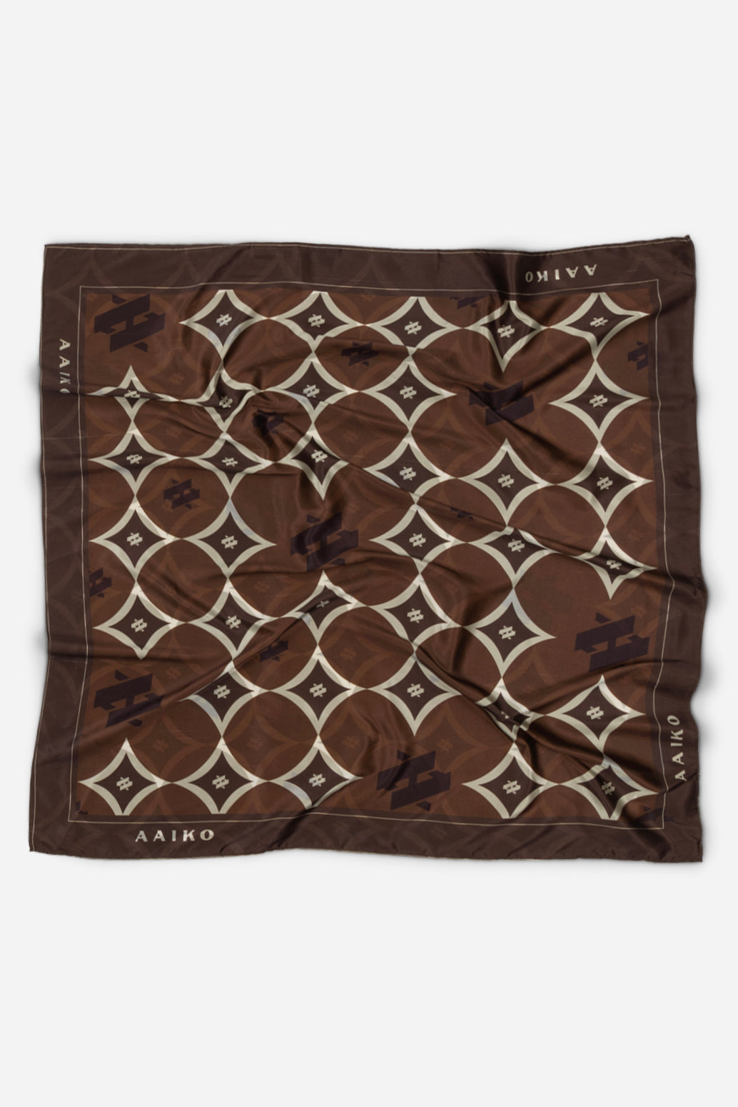 Aaiko foulard marrone 80x80 grafica