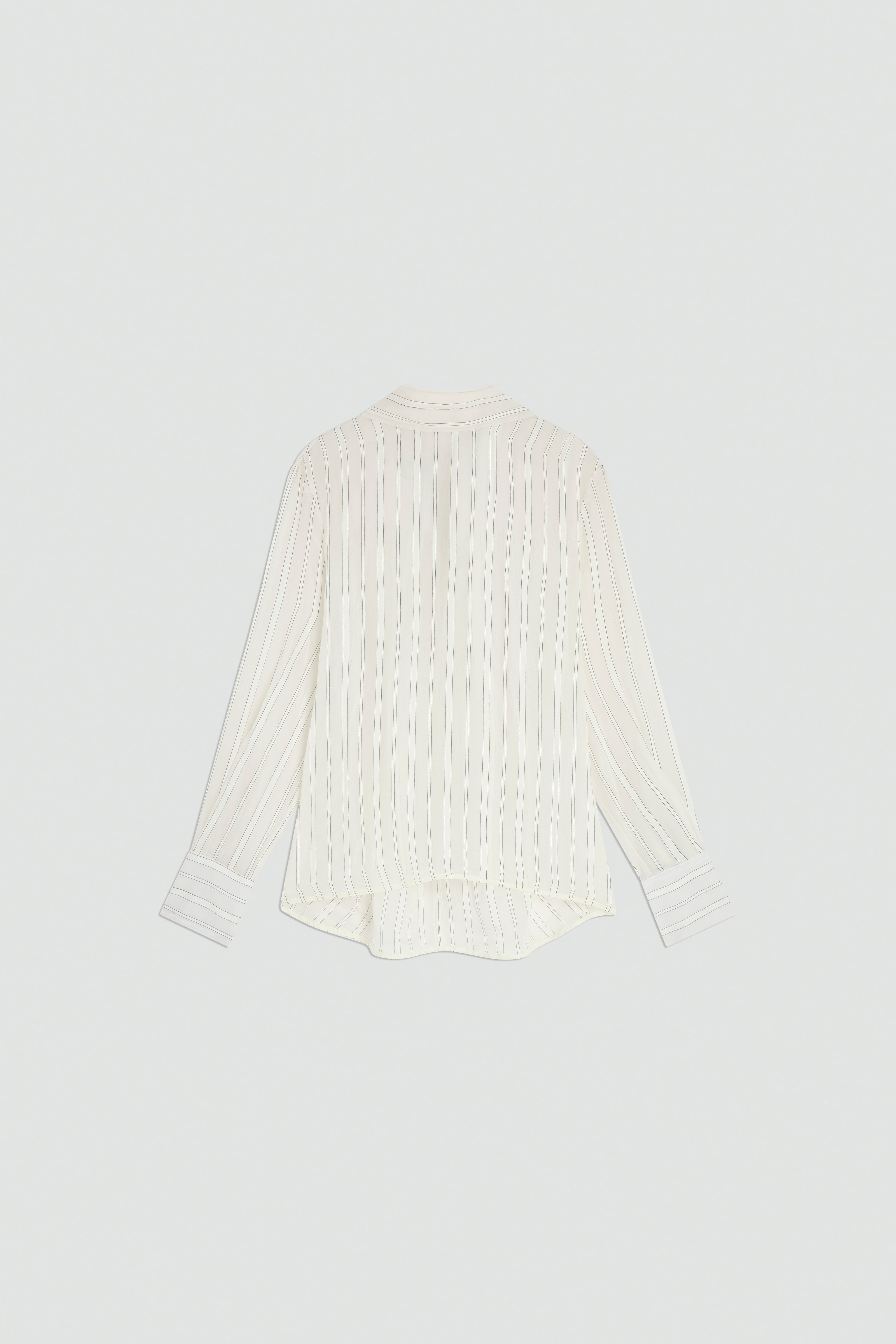 Semicouture Fanny camicia rigata burro moka viscosa