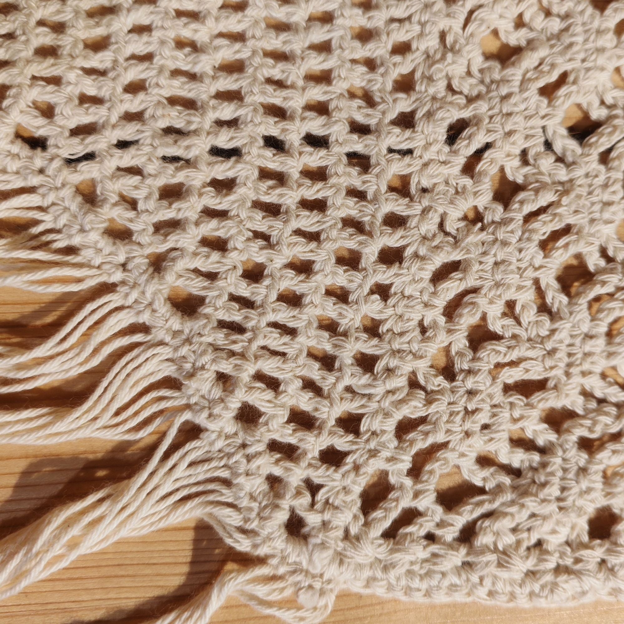 On Earth Trame runner crochet cotone 220x40 cm naturale