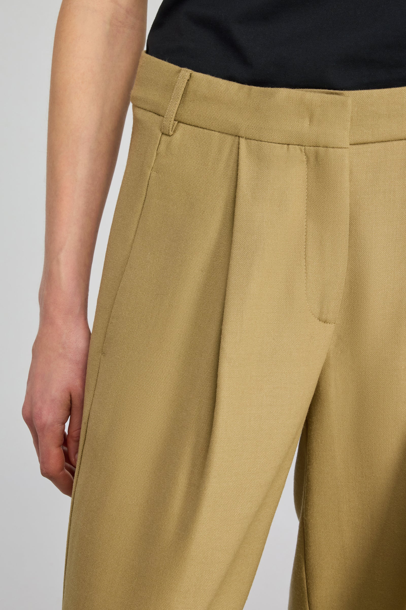 Semicouture Melba pantalone flanella cachi pinces