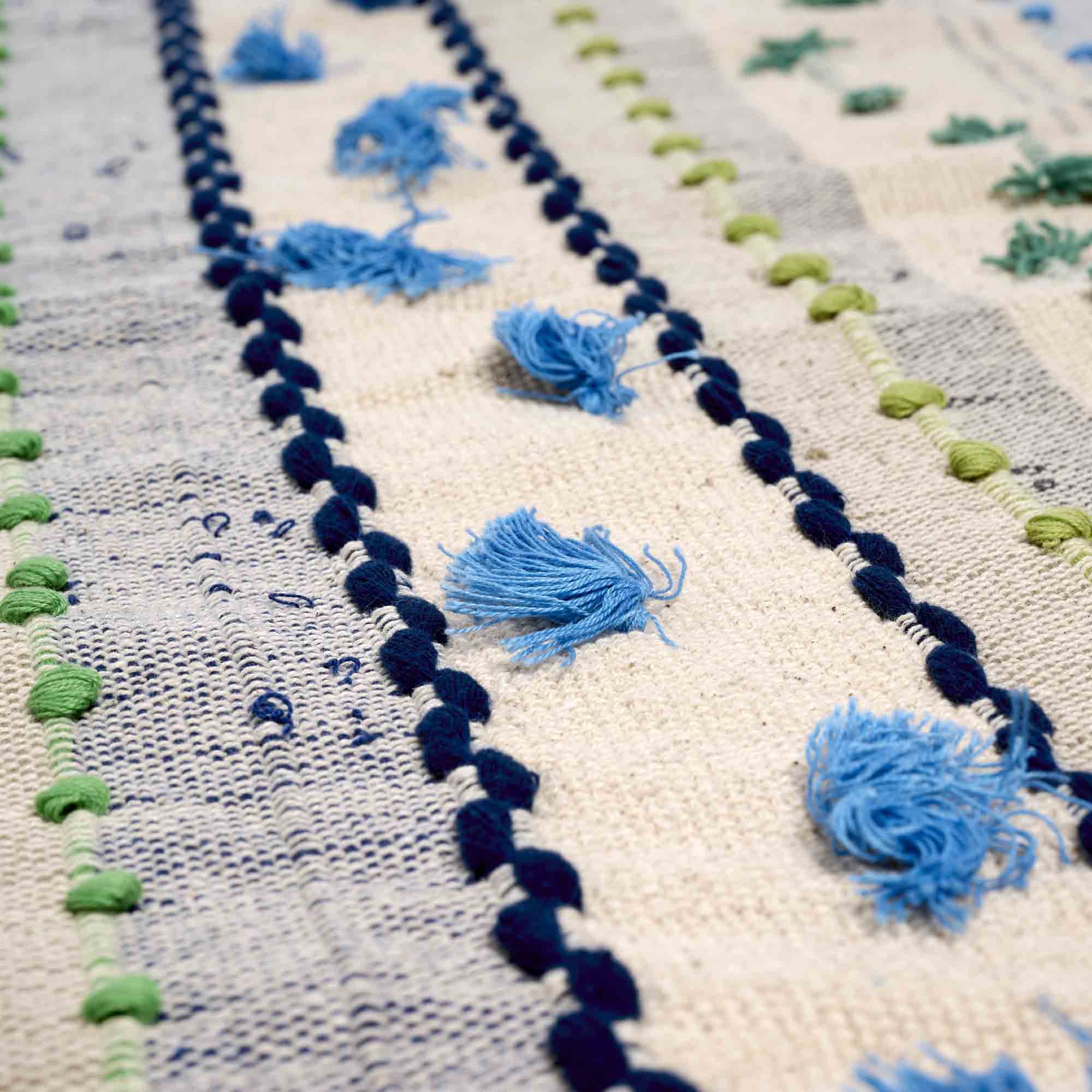On Earth Rekh tappeto plaid multicolore 150x125 cm cotone