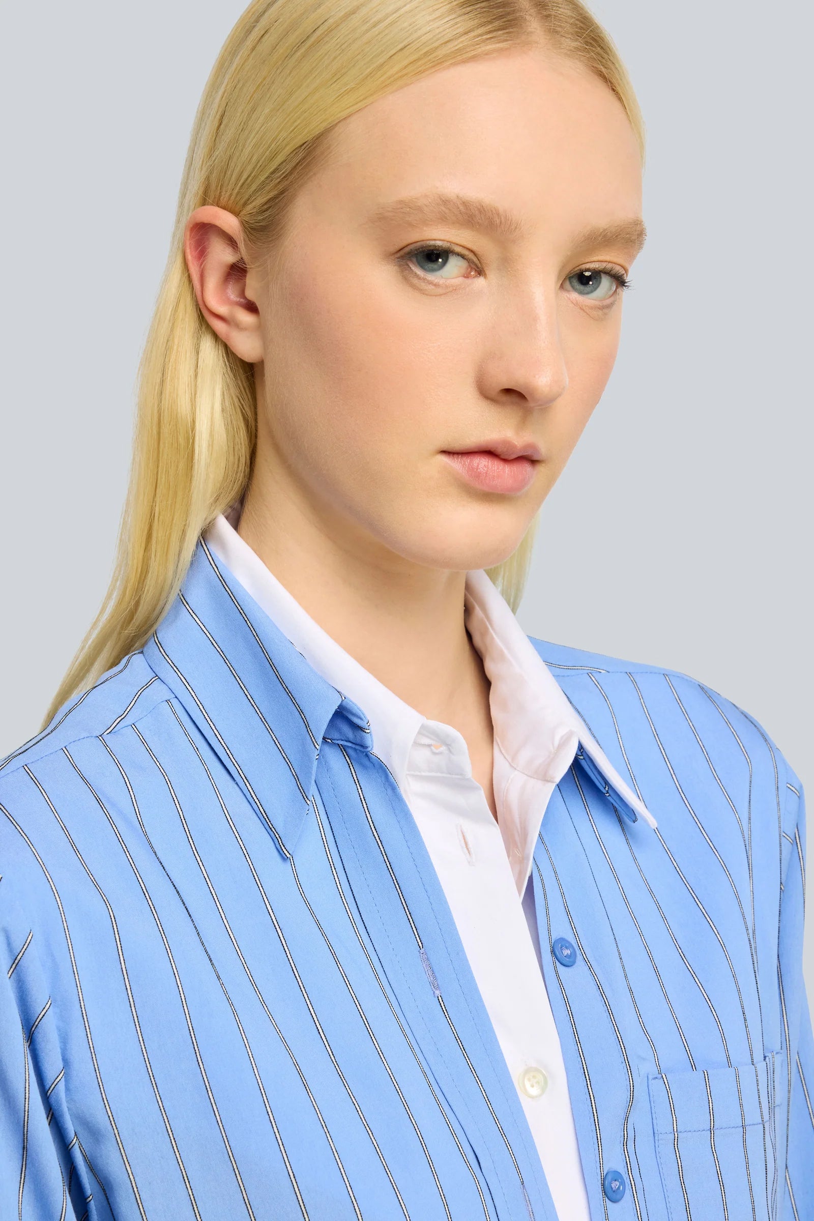 Semicouture Mariah camicia viscosa seta riga bianco