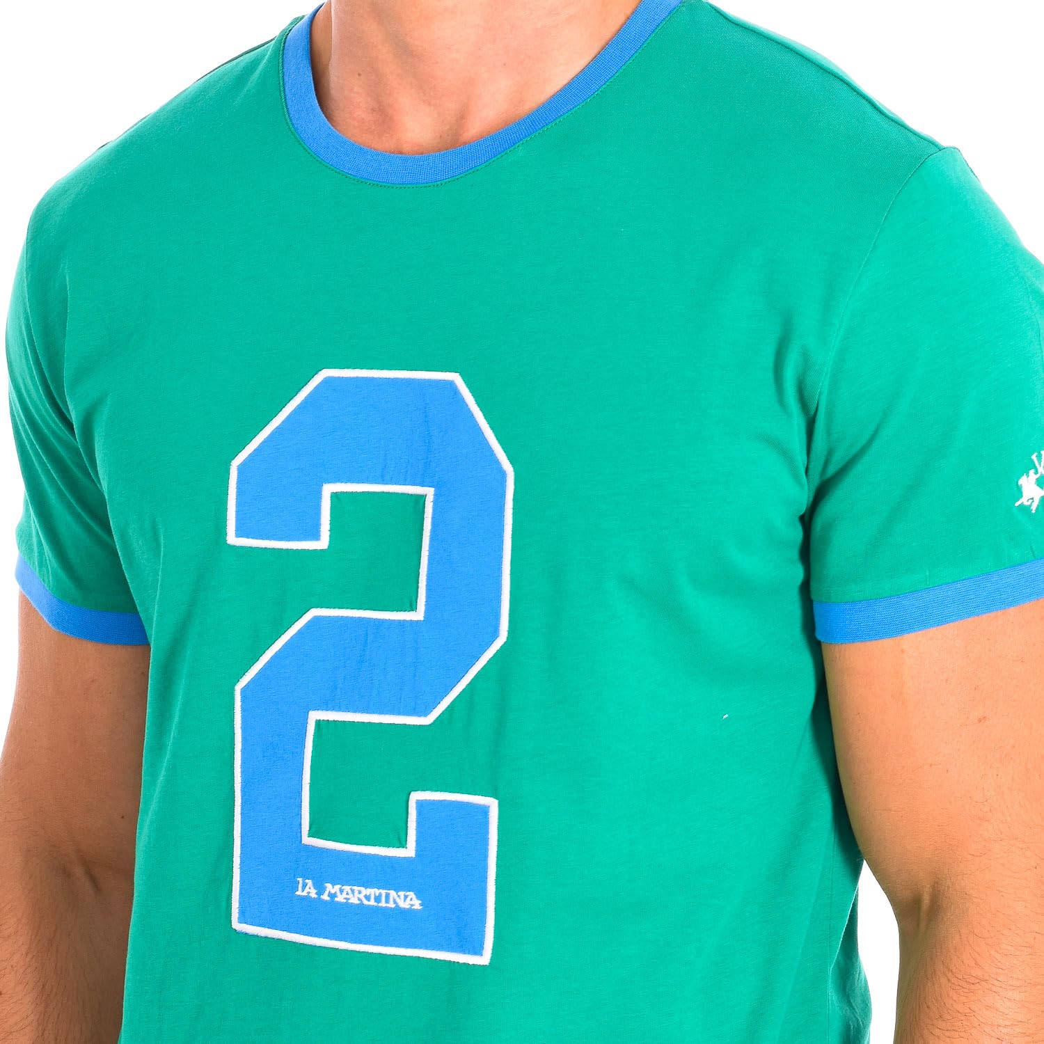 La Martina TMR312-JS206 t-shirt uomo verde blu
