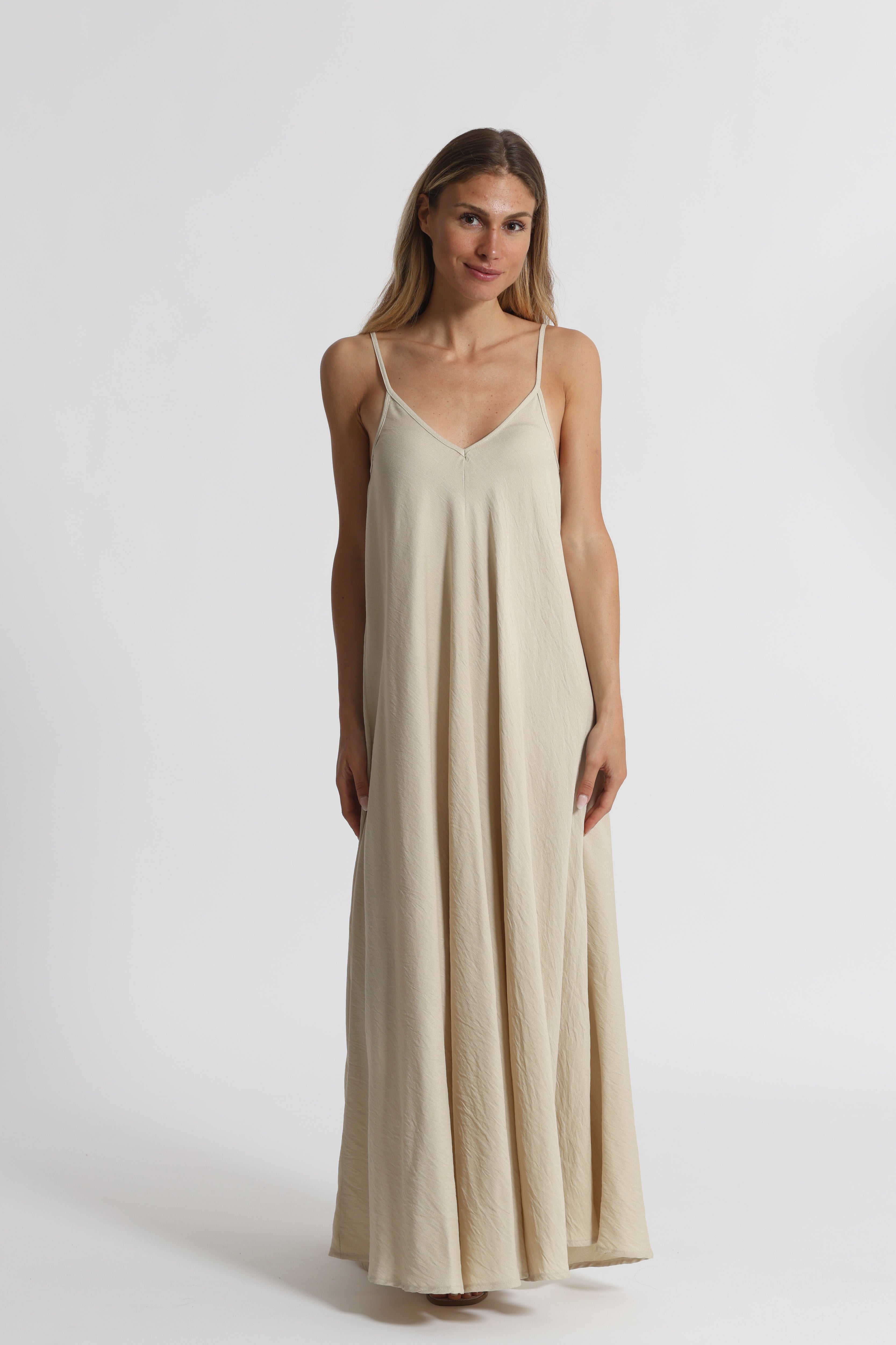 Mimi Mua Abito Canotta Viscosa Nylon Nero Costina