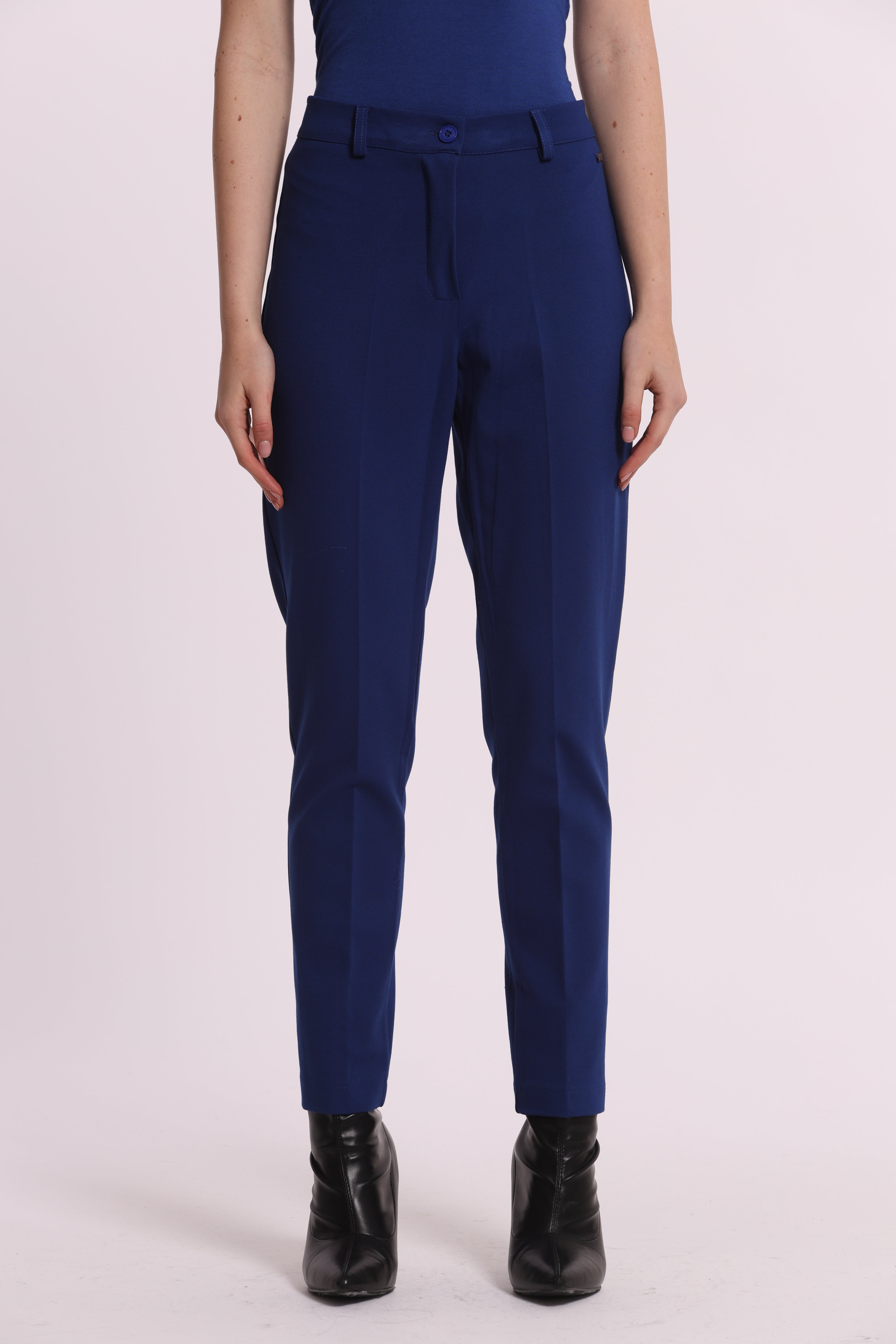 Mimi Mua Pantalone a Sigaretta in Punto Milano nero elasticizzato