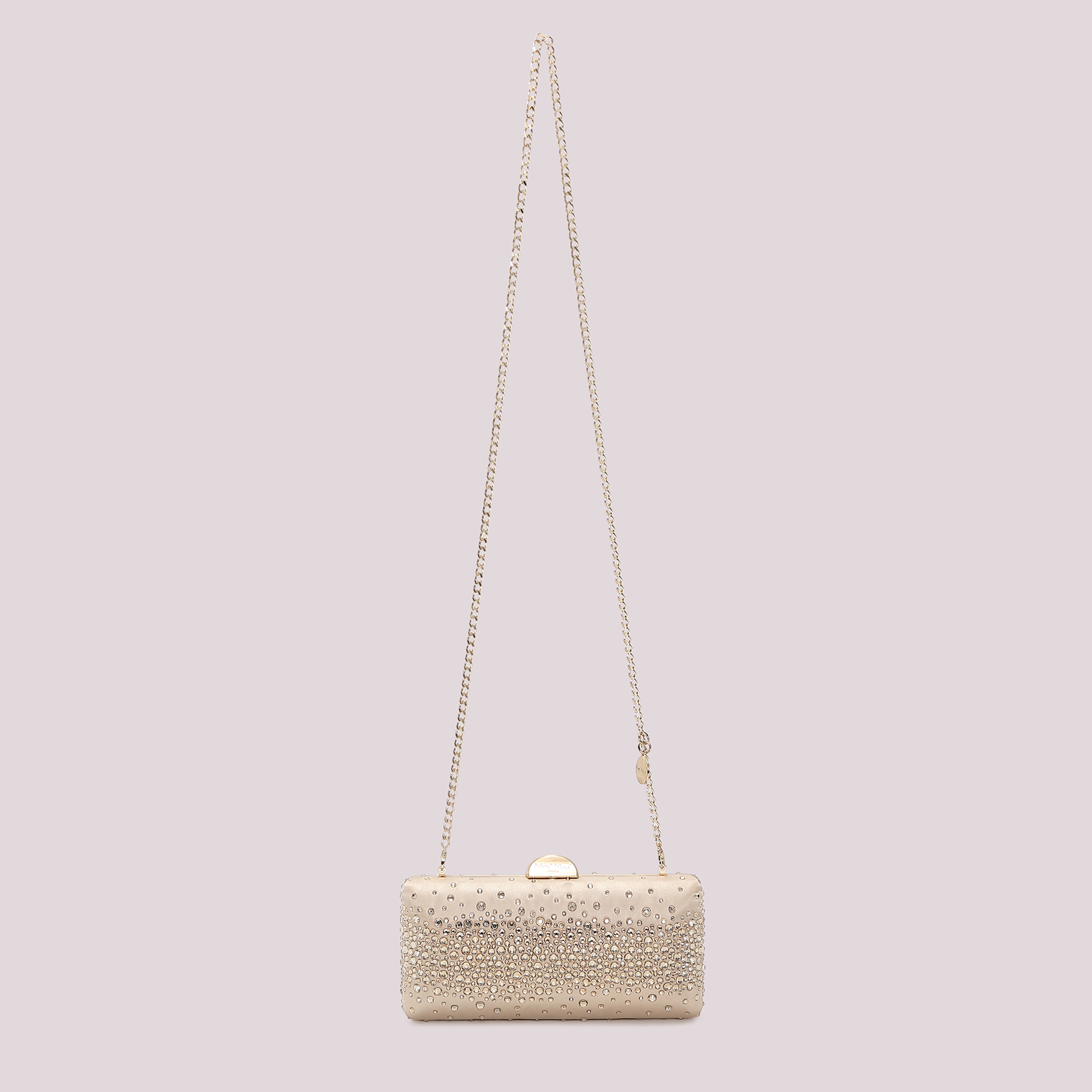 Mimi Mua Borsa Clutch Strass Sparsi Nero 21cm
